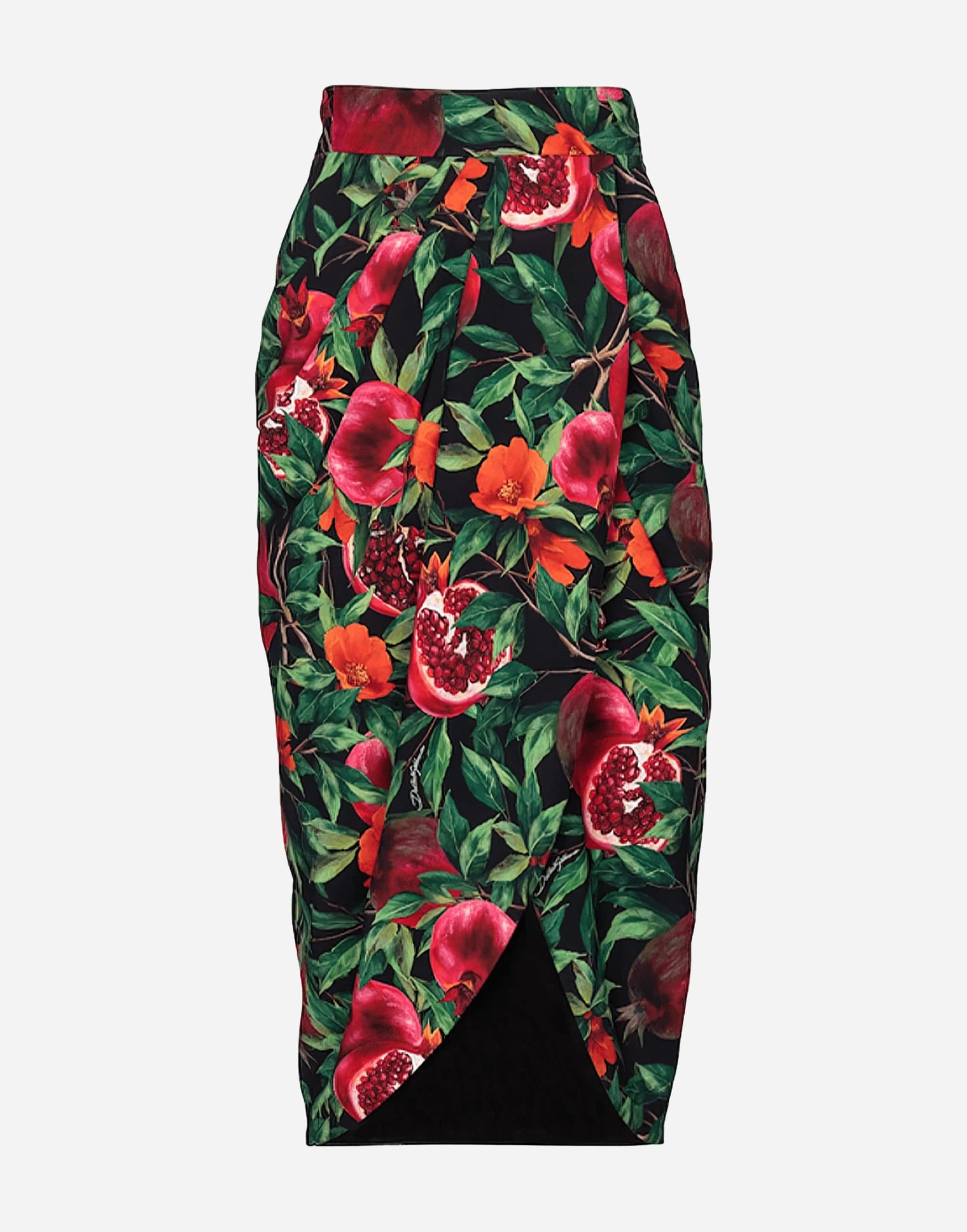 Dolce & Gabbana Pomegranate-Print Wrap Skirt