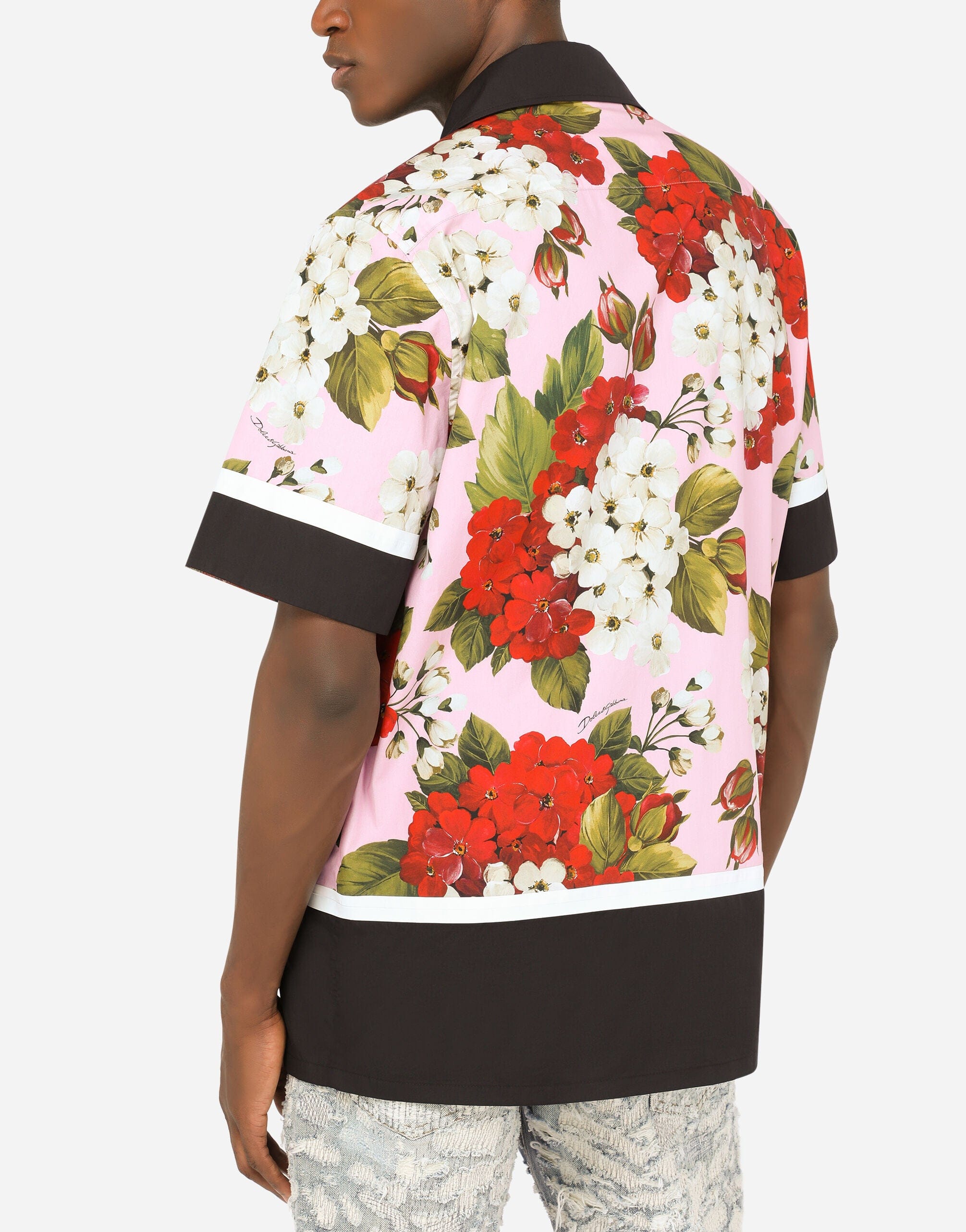 Dolce & Gabbana Poplin Hawaiian Shirt With Flower Print