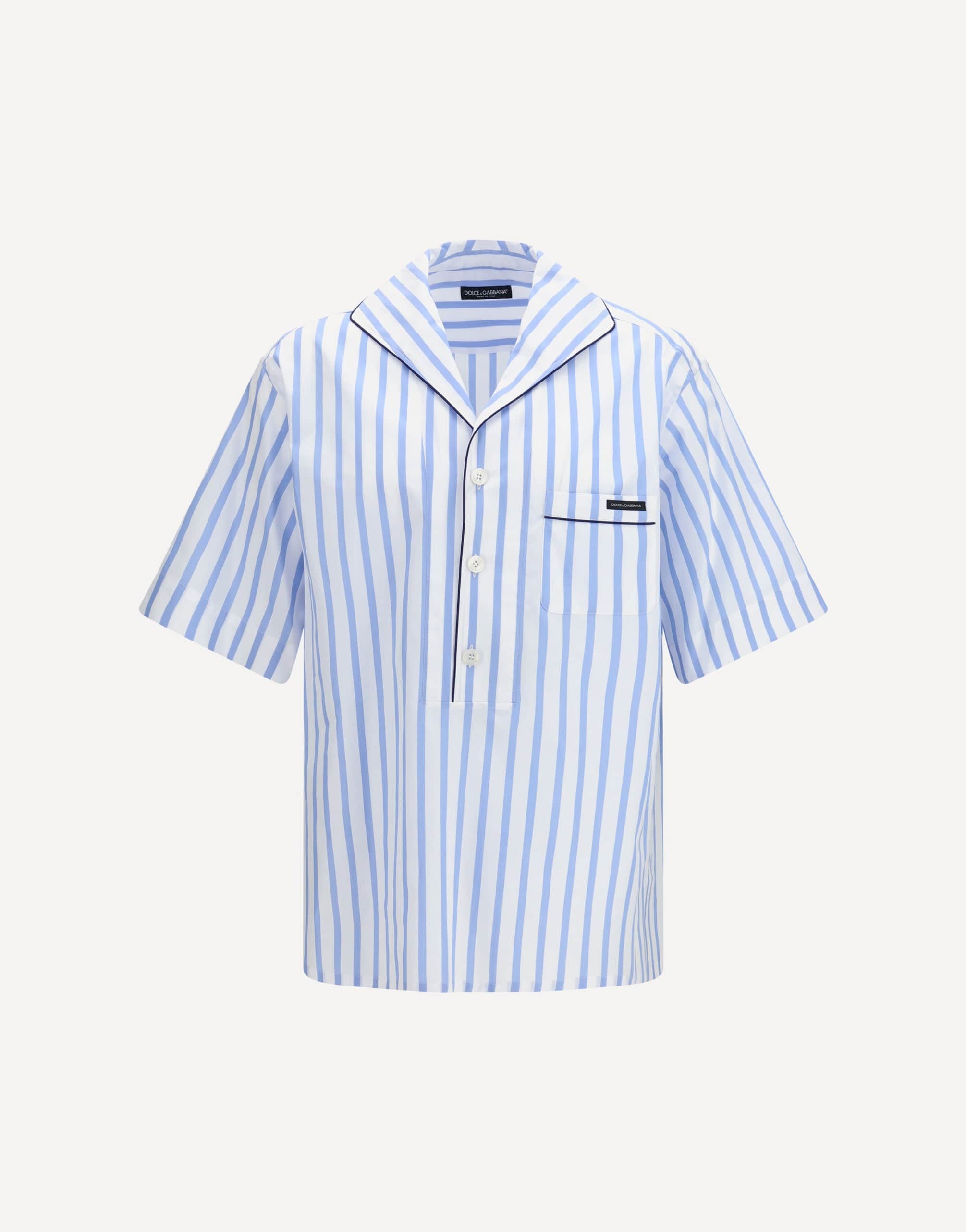 Dolce & Gabbana Short-Sleeve Striped Poplin Shirt | Sendegaro CH