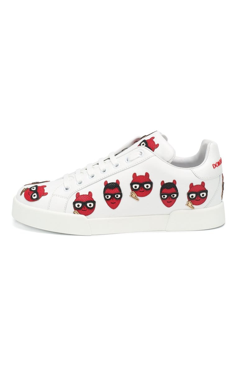 Dolce & Gabbana Portofino All-Over Graphic Patch Sneakers