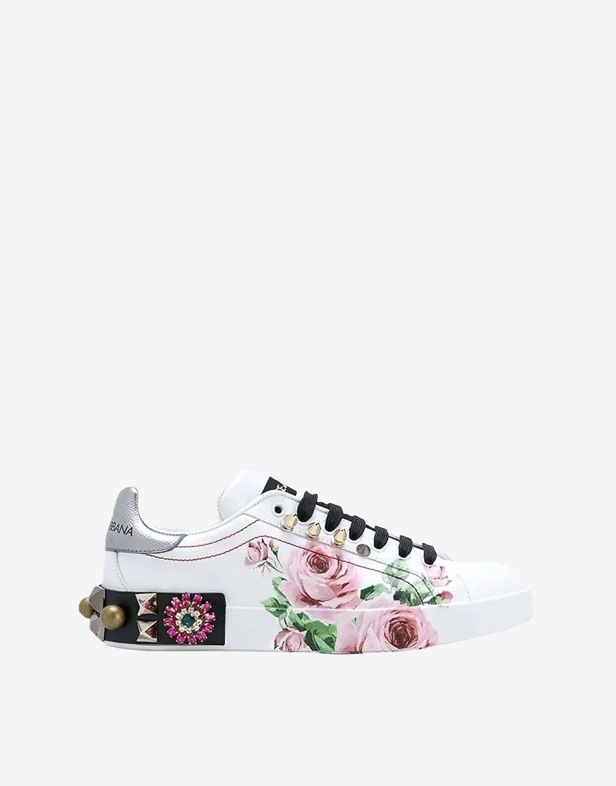 Dolce & Gabbana Portofino Floral-Print Sneakers