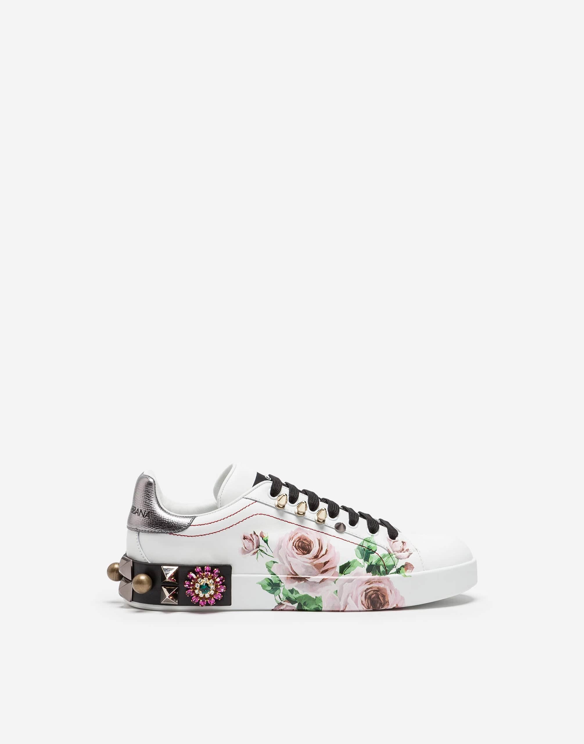 Dolce & Gabbana Portofino Floral-Print Sneakers