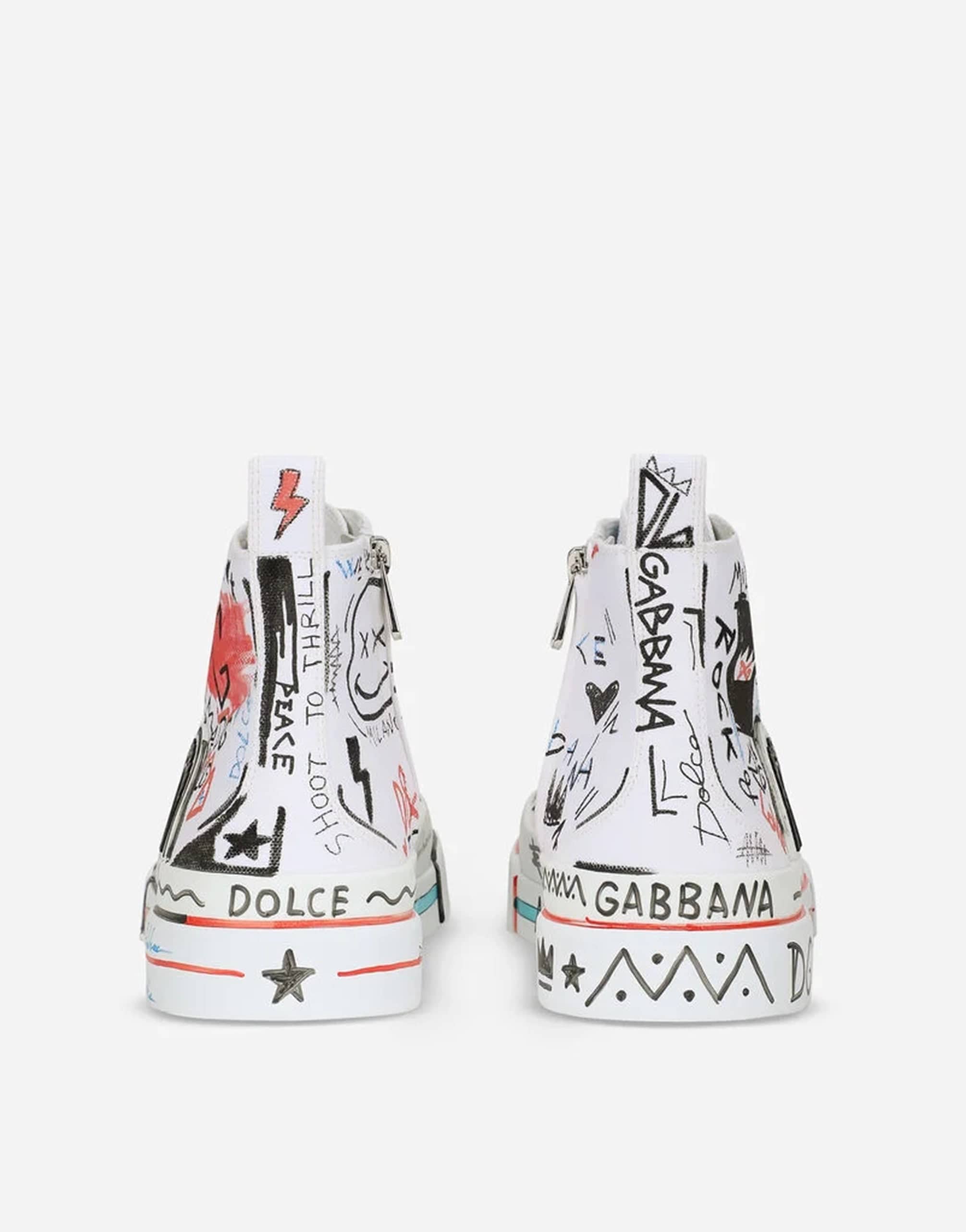 Dolce & Gabbana Portofino Graffiti High-Top Sneakers