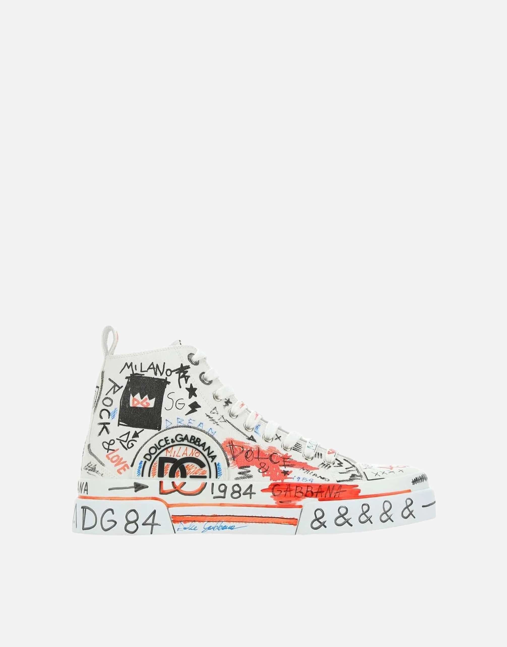 Dolce & Gabbana Portofino Graffiti High-Top Sneakers