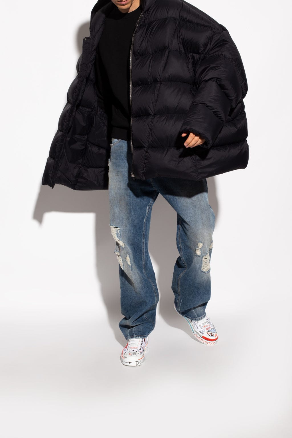 Dolce & Gabbana Portofino Graffiti Print High-Top Sneakers