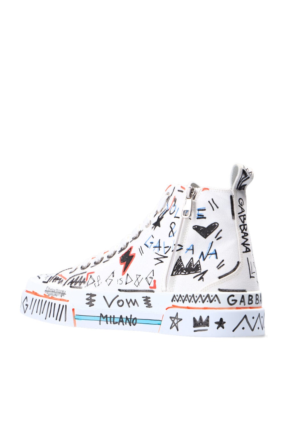 Dolce & Gabbana Portofino Graffiti Print High-Top Sneakers