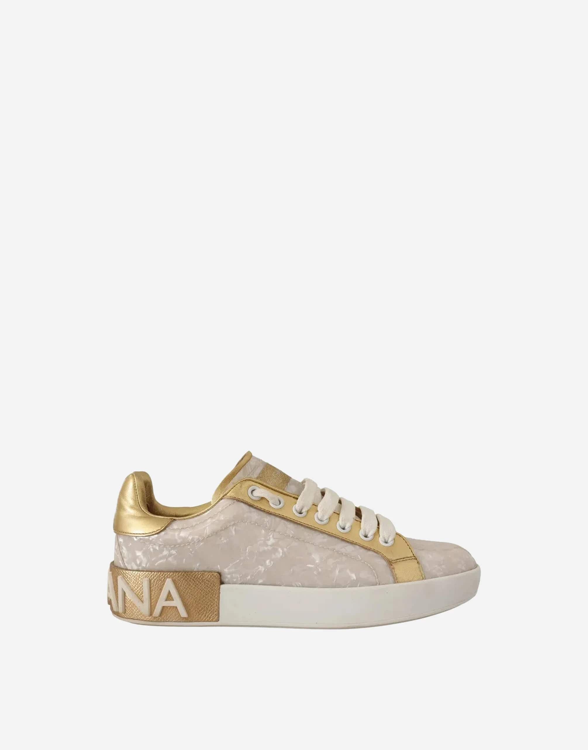 Dolce & Gabbana Portofino In Mother-Of-Pearl Print Sneakers