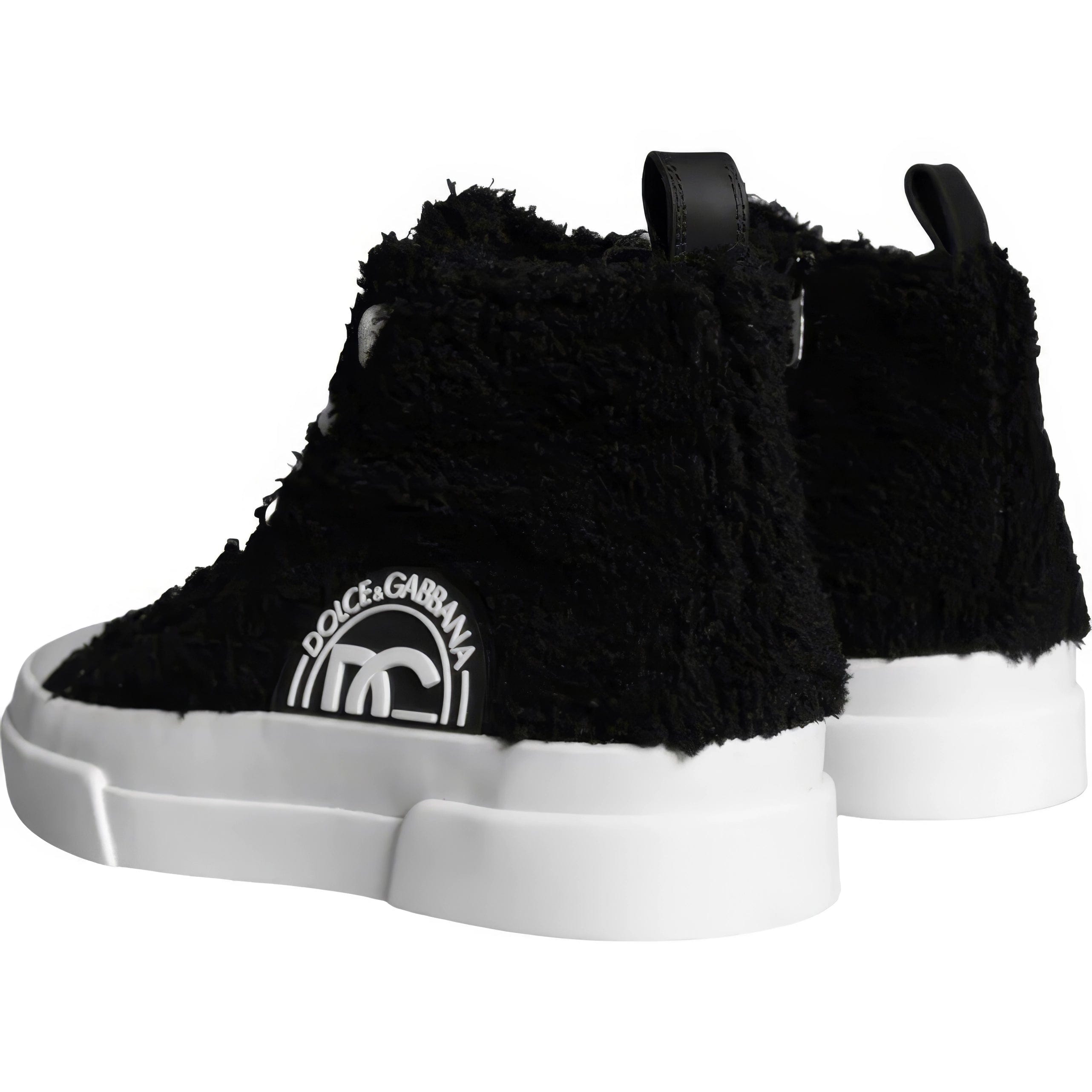 Dolce & Gabbana Portofino Mid-Top Sneakers With Fur