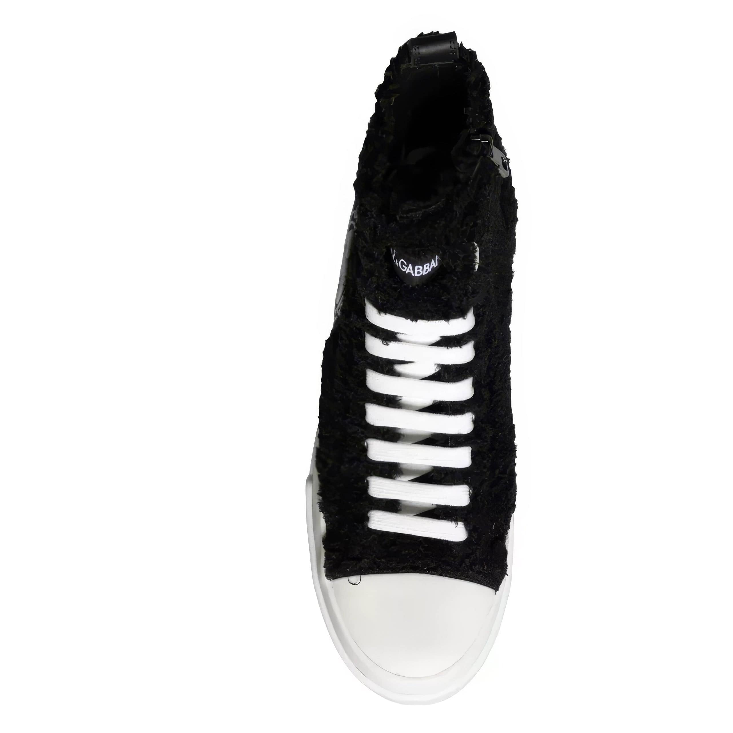 Dolce & Gabbana Portofino Mid-Top Sneakers With Fur