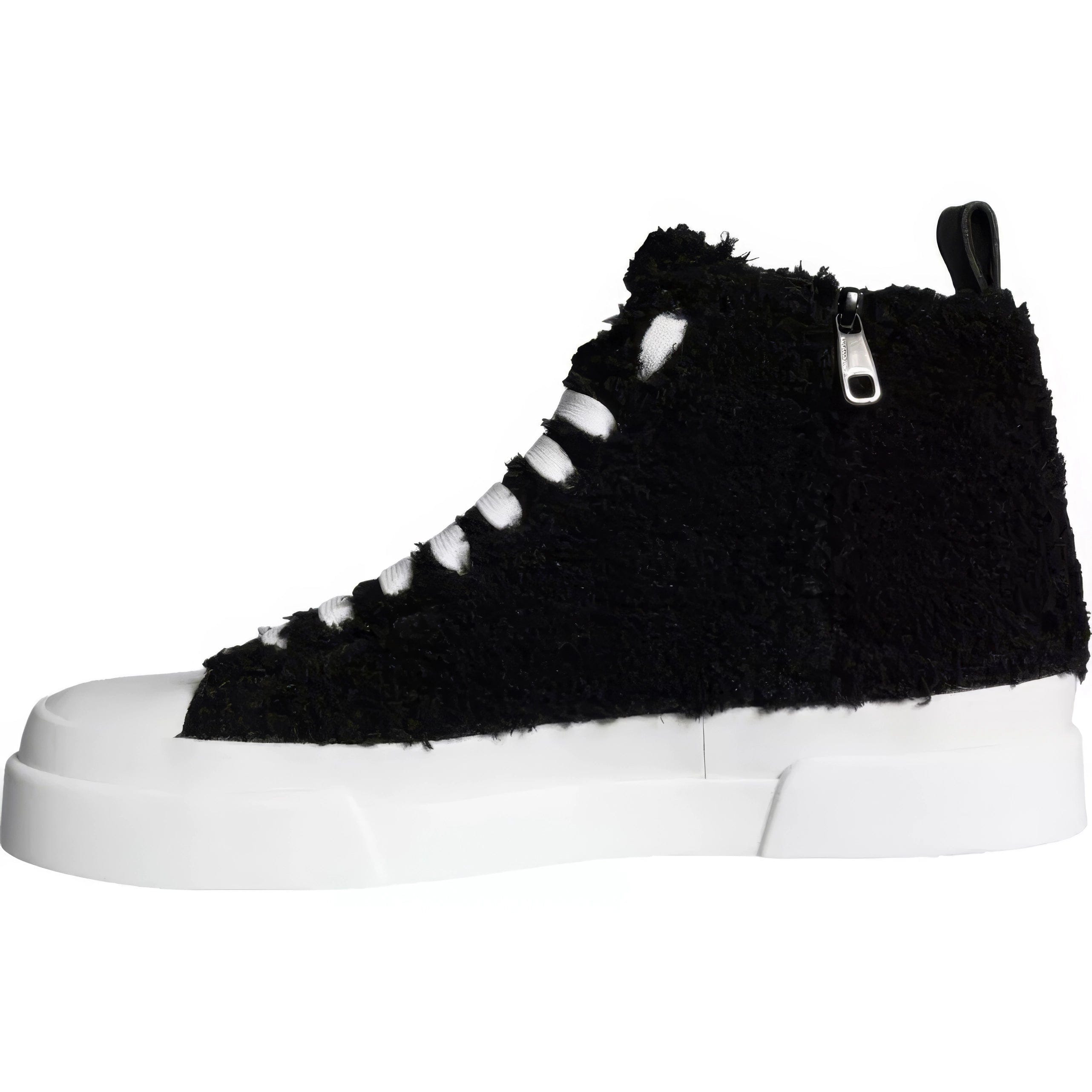 Dolce & Gabbana Portofino Mid-Top Sneakers With Fur