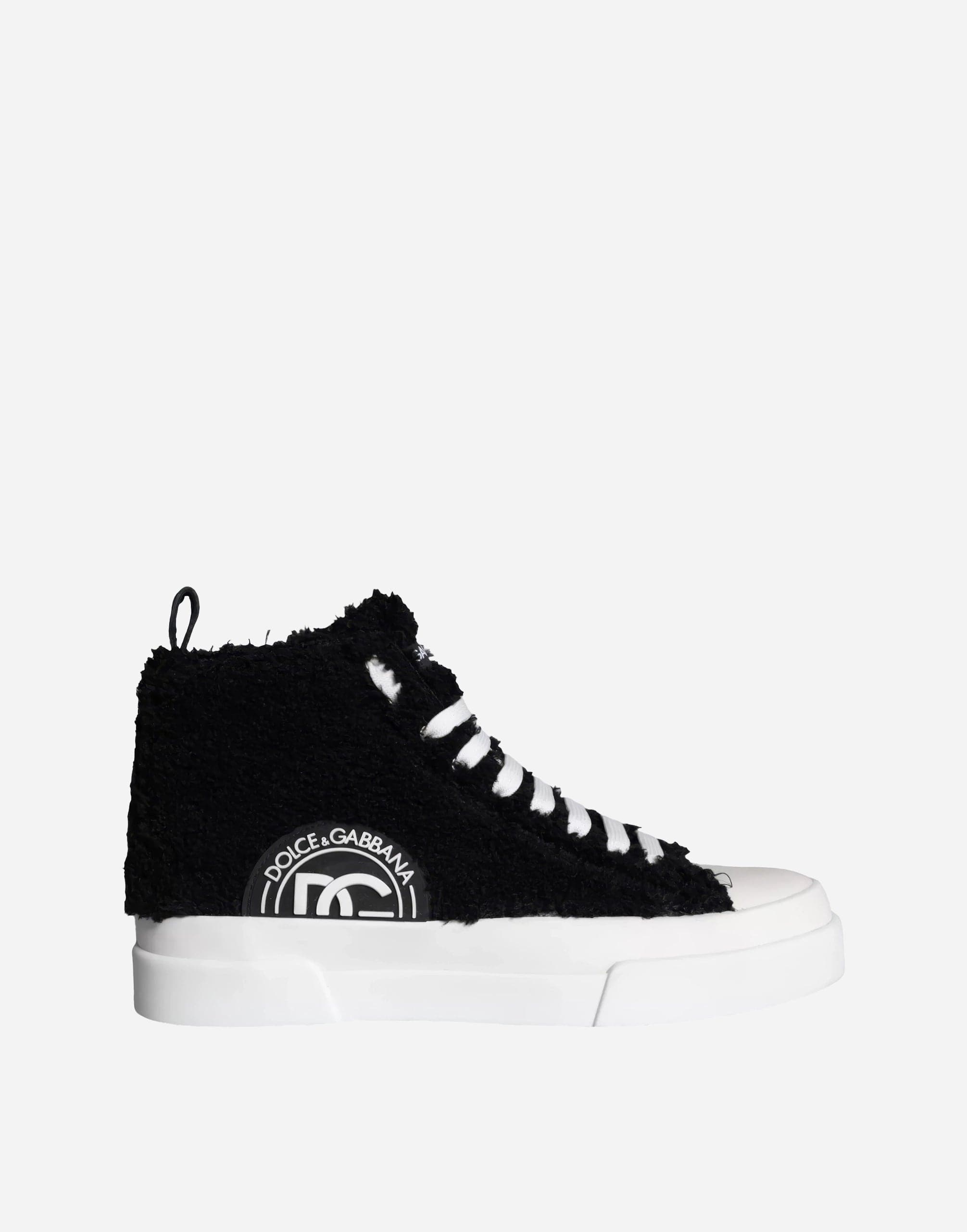 Dolce & Gabbana Portofino Mid-Top Sneakers With Fur