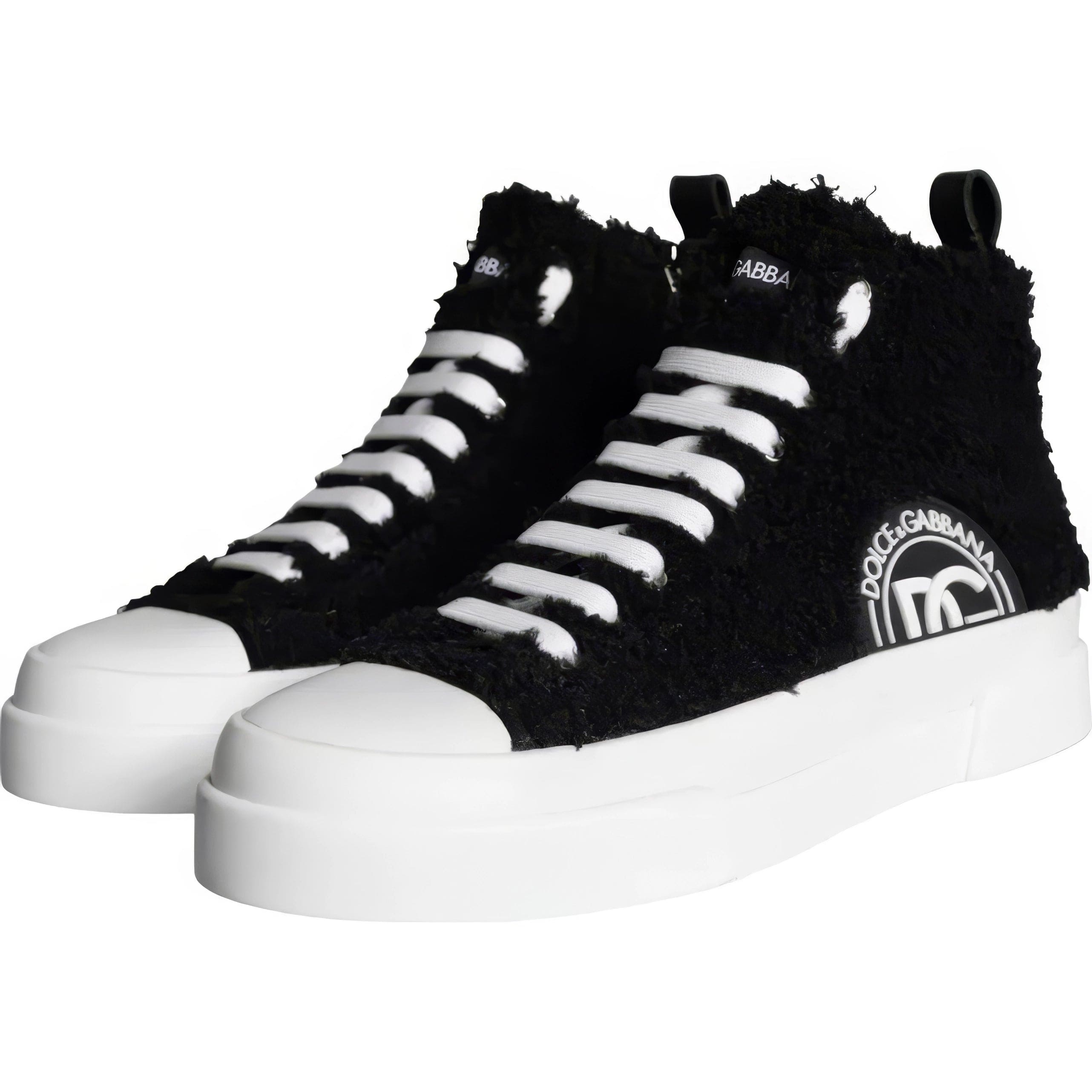 Dolce & Gabbana Portofino Mid-Top Sneakers With Fur