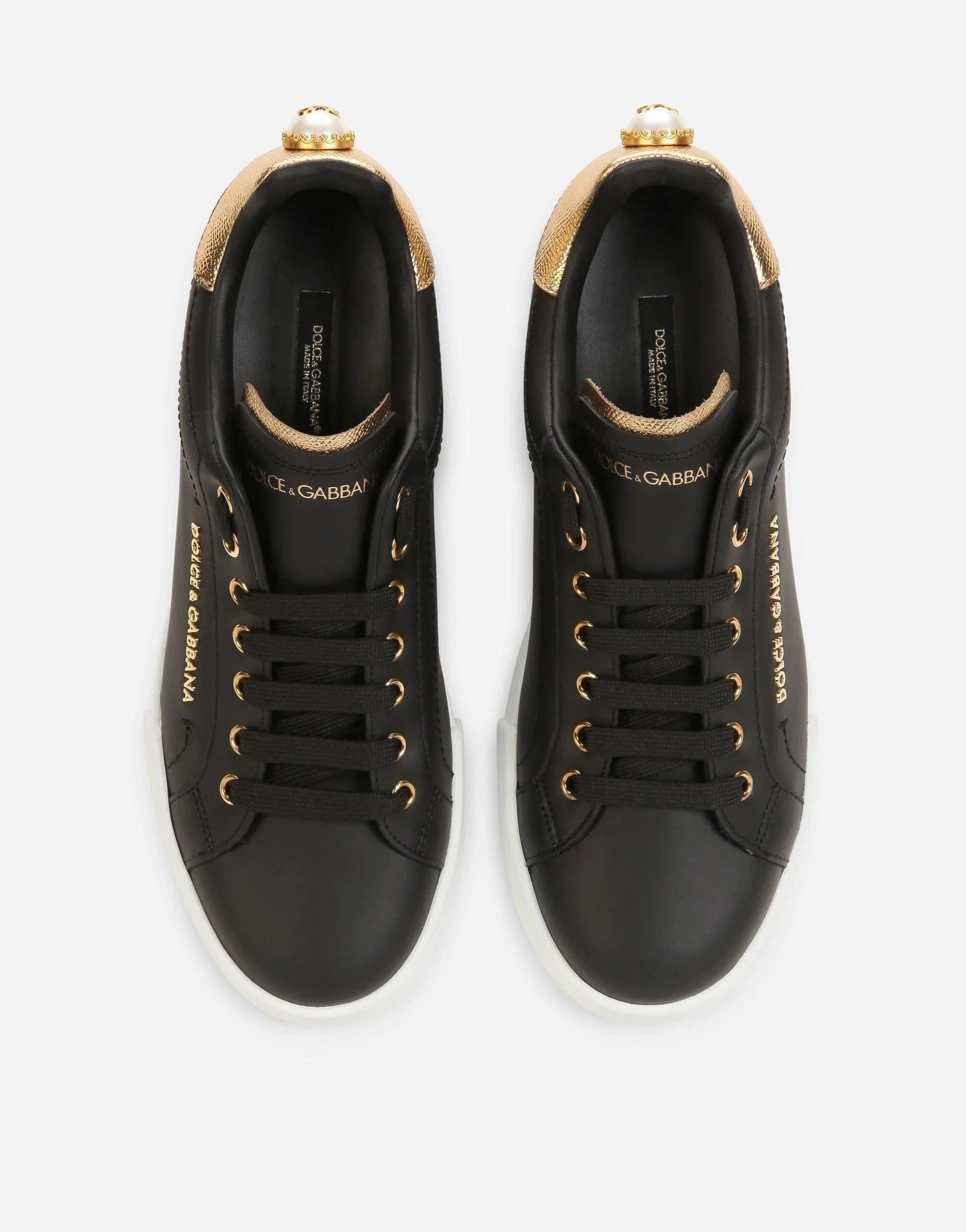 Dolce & Gabbana Portofino Pearl-Embellished Sneakers