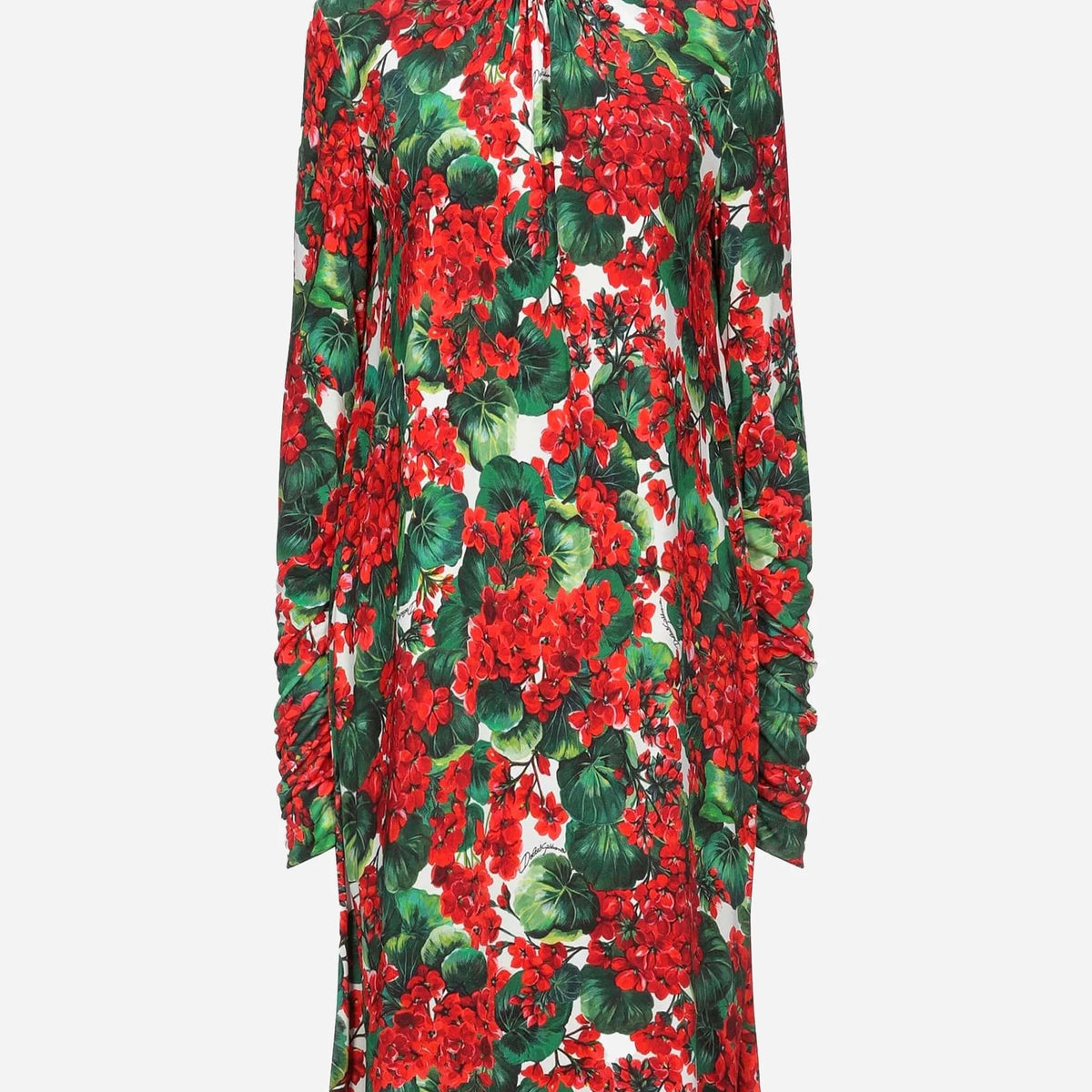 knee length dresses for ladies Dolce & Gabbana Multicolor Floral Short Portofino Dress - IT44