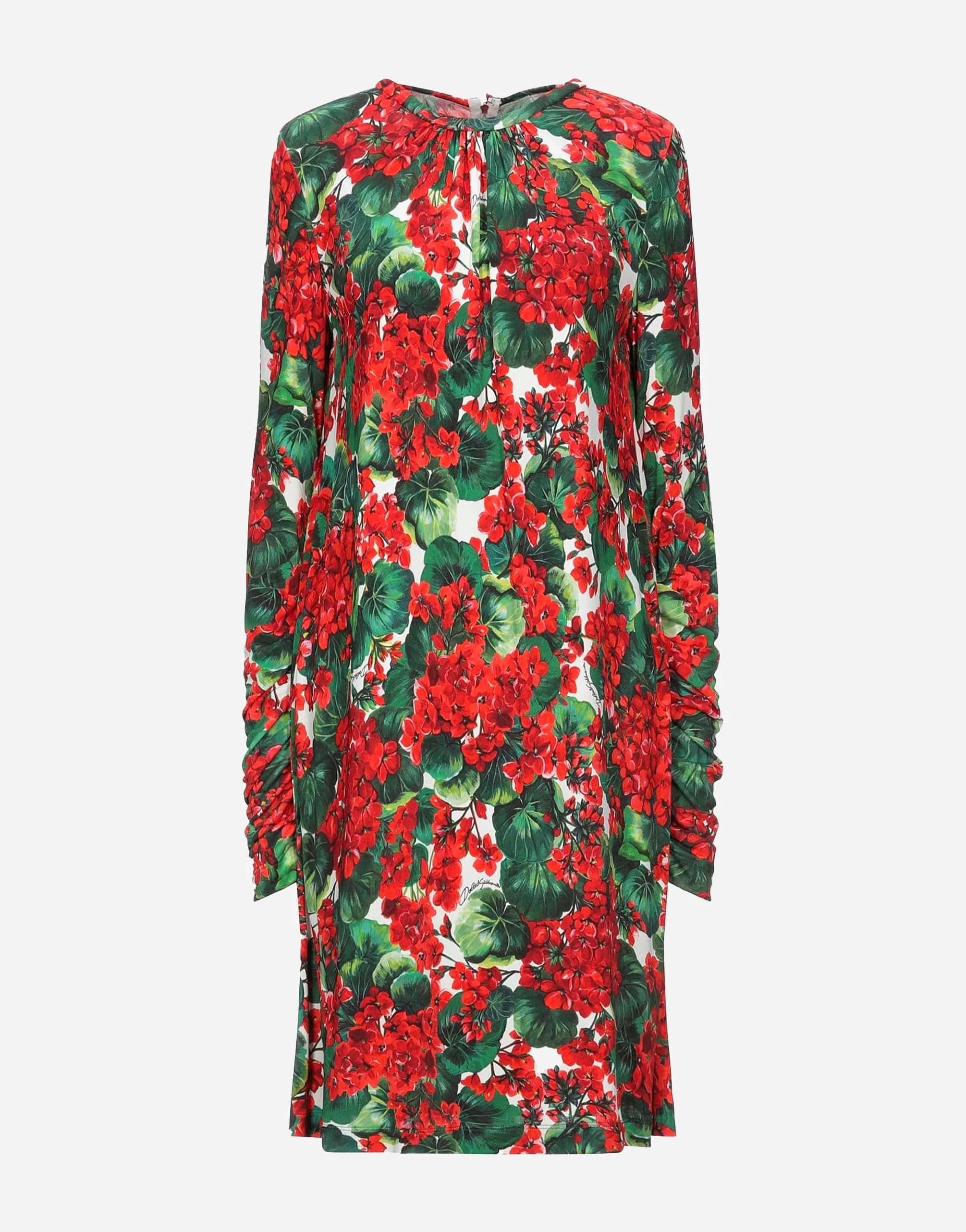 Dolce & Gabbana Portofino-Print Long-Sleeve Midi Dress