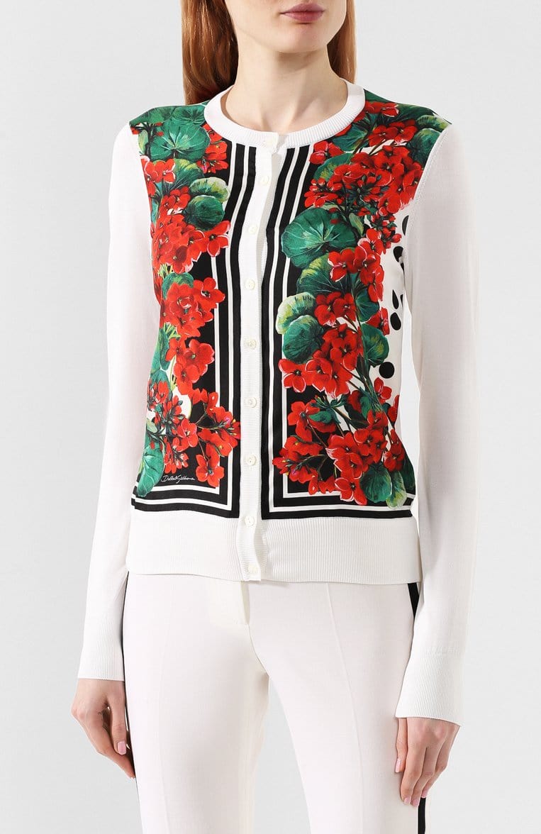 Dolce & Gabbana Portofino Print Silk Cardigan