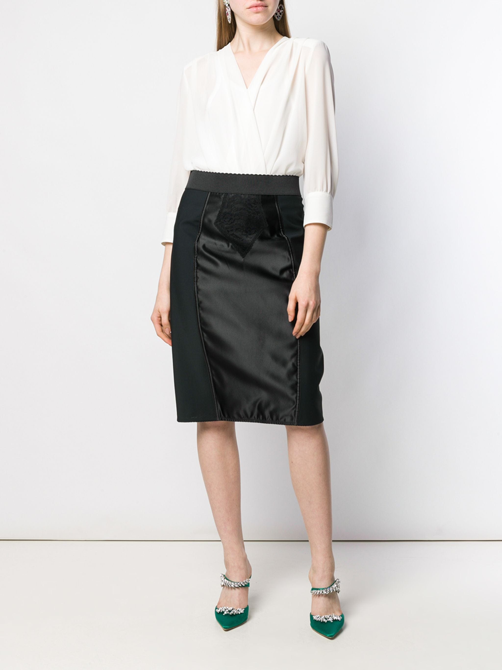 Dolce & Gabbana Powernet Satin Midi Skirt