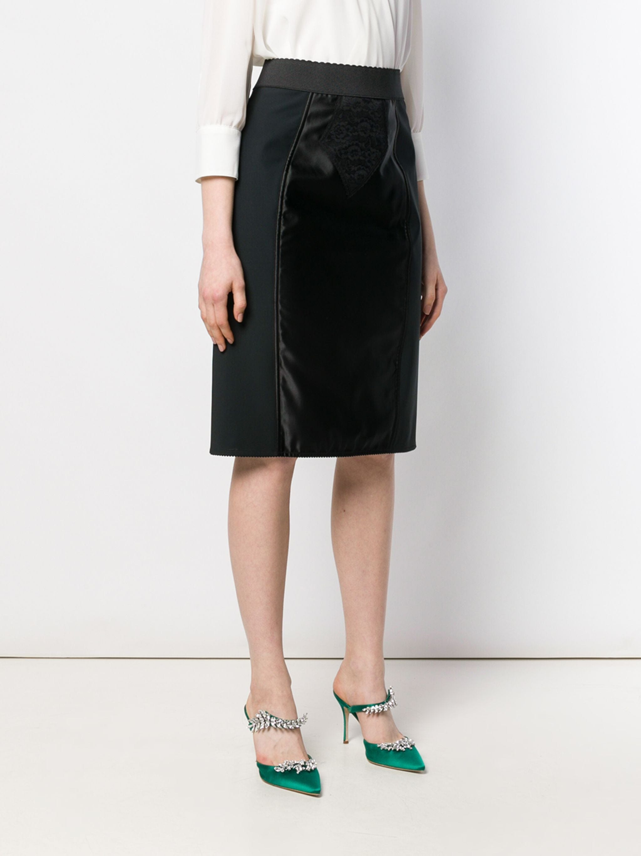 Dolce & Gabbana Powernet Satin Midi Skirt