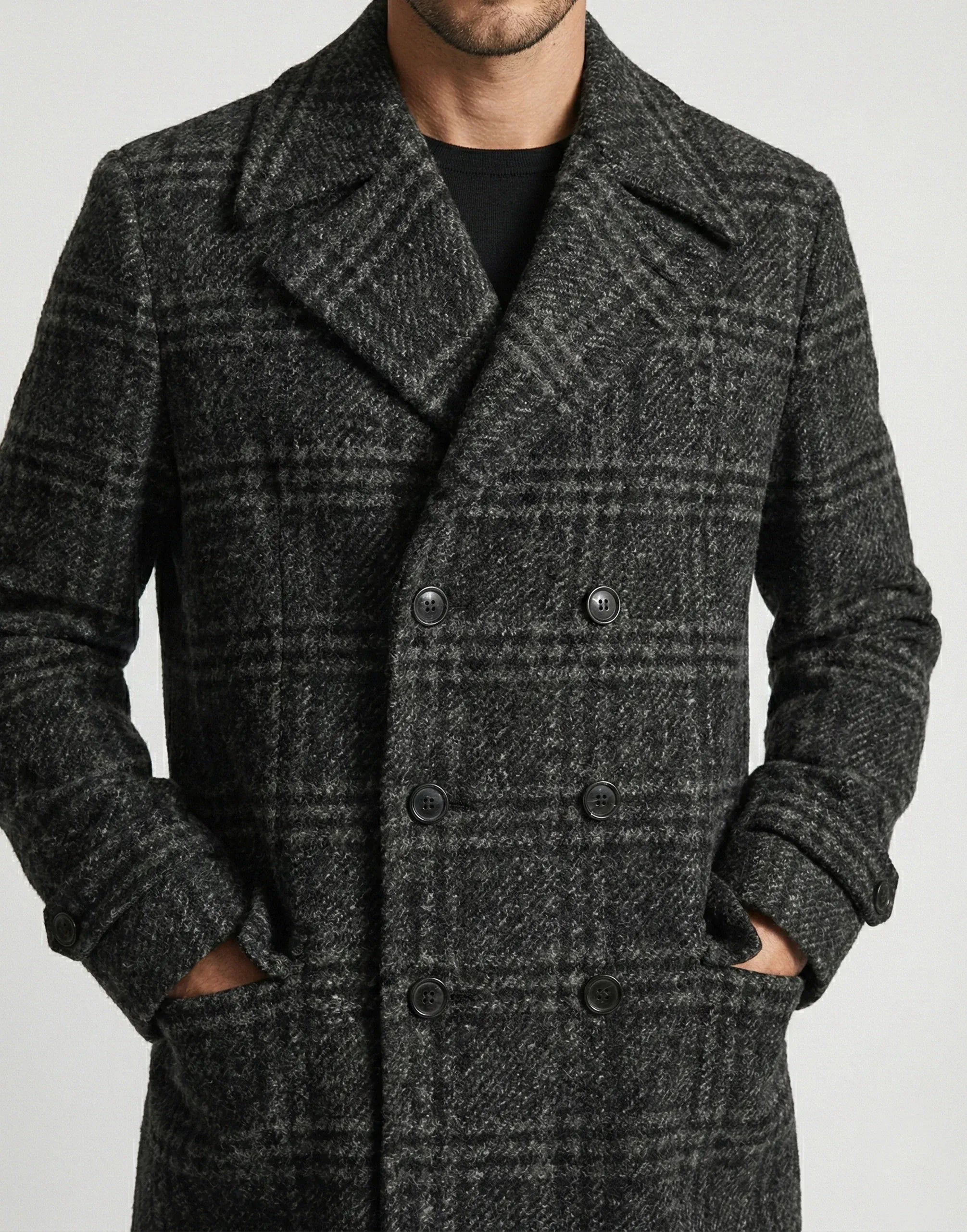 Dolce & Gabbana Prince of Wales Check Double-Breasted Coat Dolce & Gabbana Prince of Wales Check Double-Breasted Coat