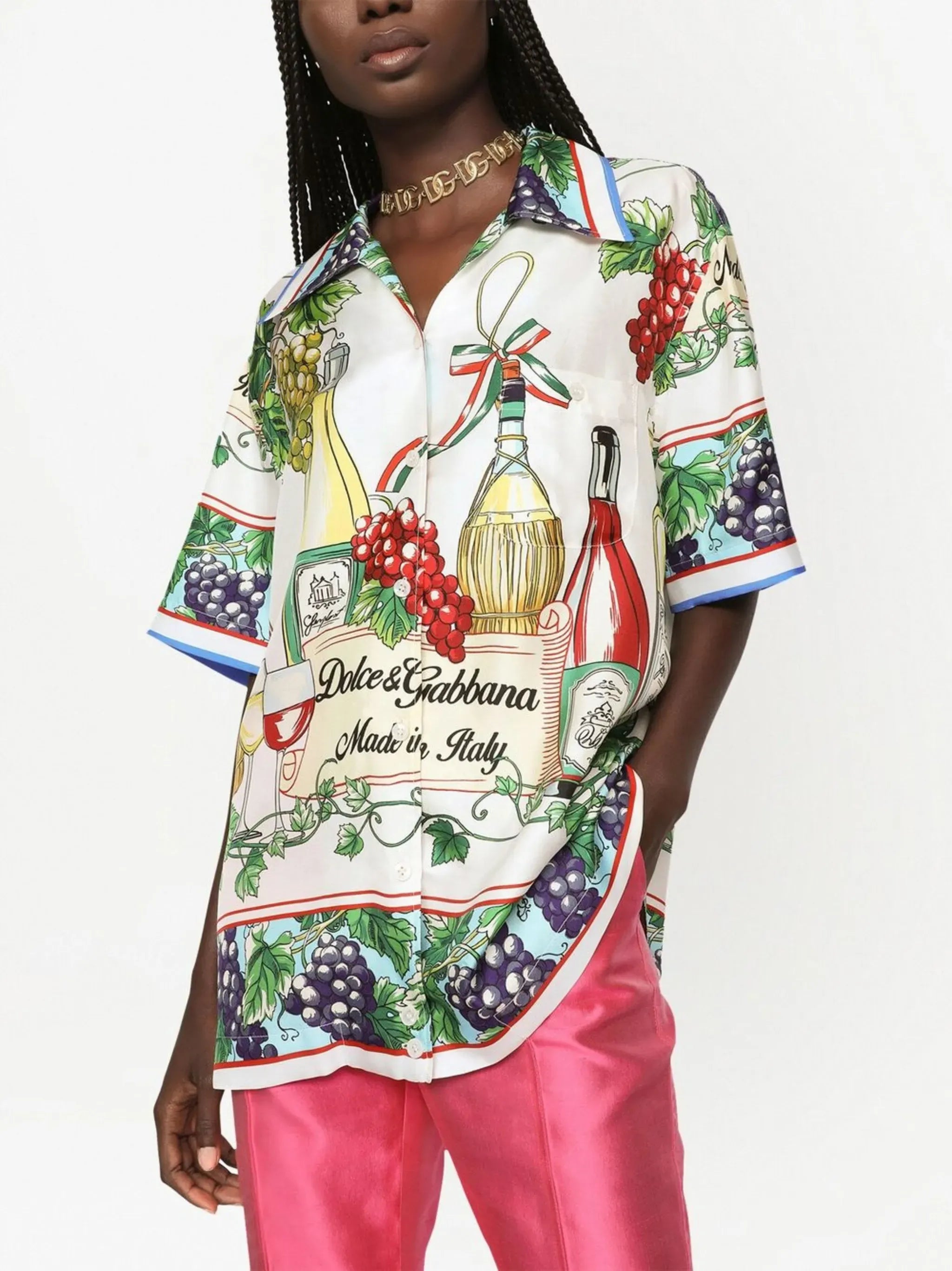 Dolce & Gabbana Printed Silk-Twill Shirt