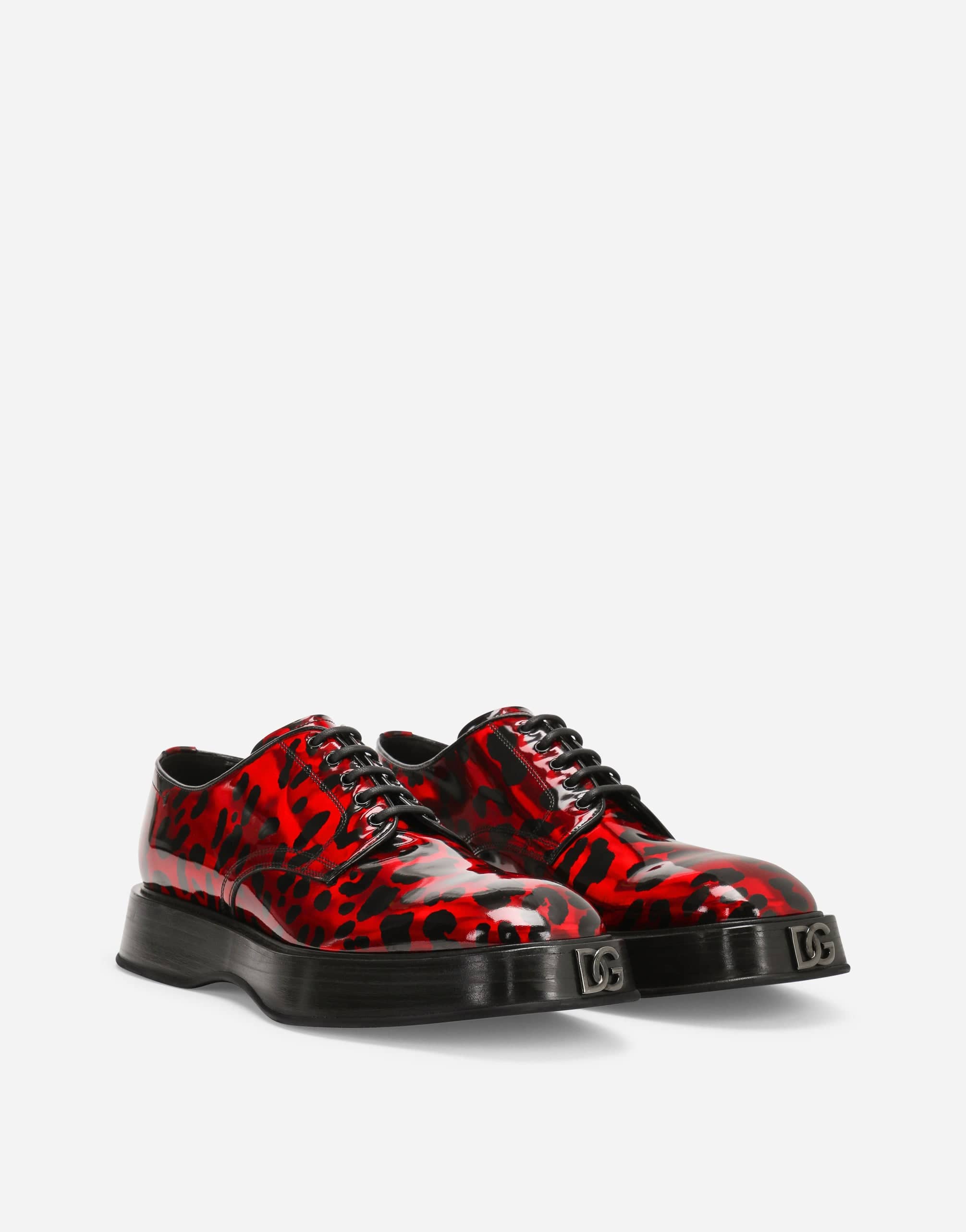 Dolce & Gabbana Printed Strobo Calfskin Derby Shoes