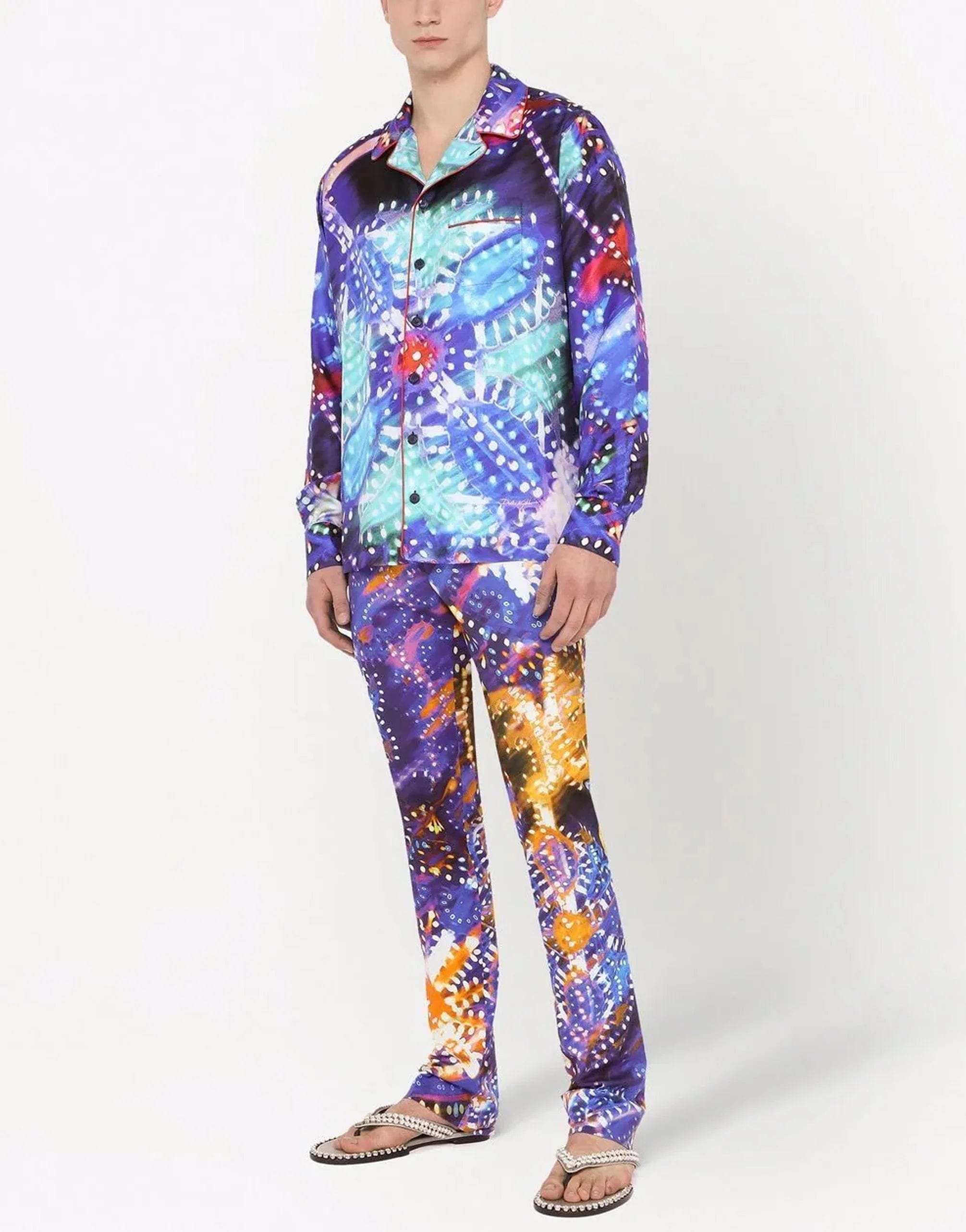 Dolce & Gabbana Psychedelic-Print Silk Hawaiian Shirt