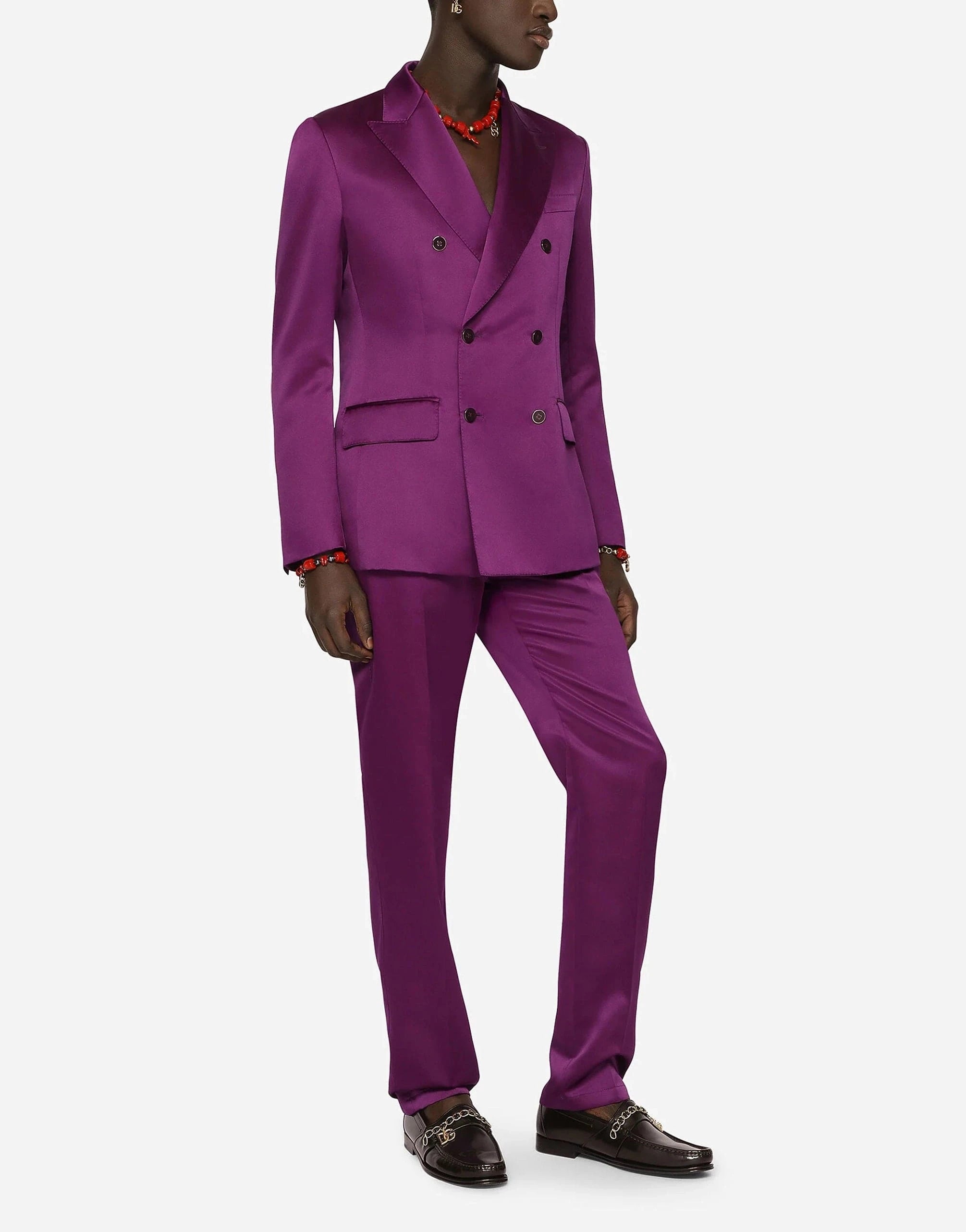Dolce & Gabbana 紫色のダブルブレストテーラードジャケット Dolce & Gabbana 紫色のダブルブレストテーラードジャケット