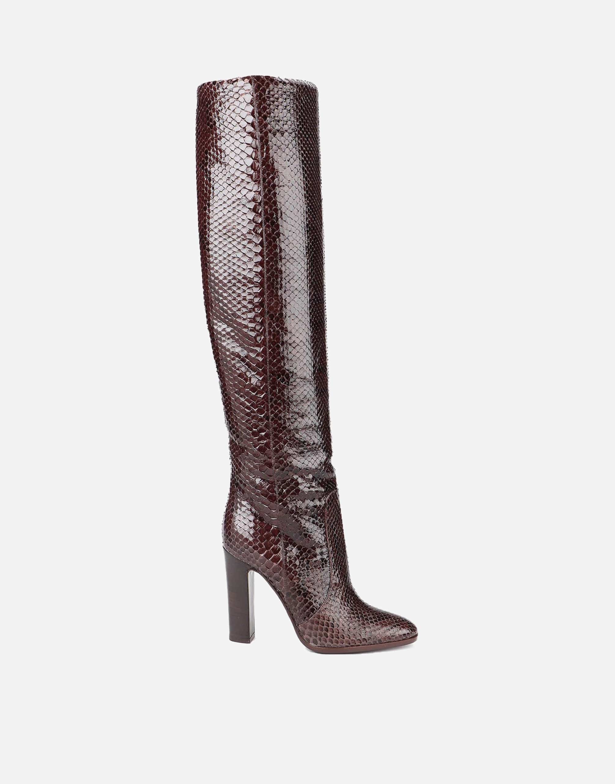 Dolce Gabbana Python Knee High Boots Sendegaro