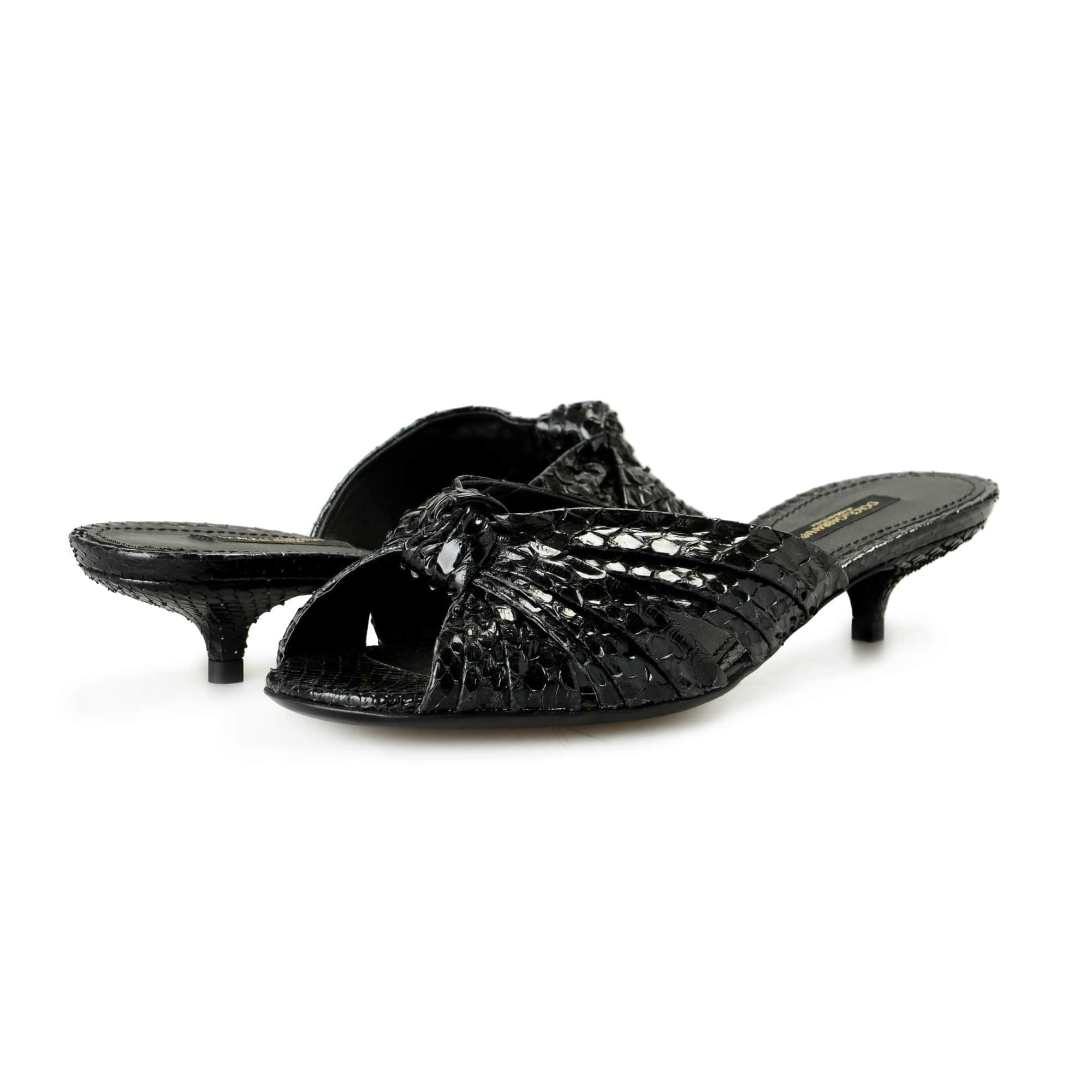 Dolce & Gabbana Python Skin Heeled Mules