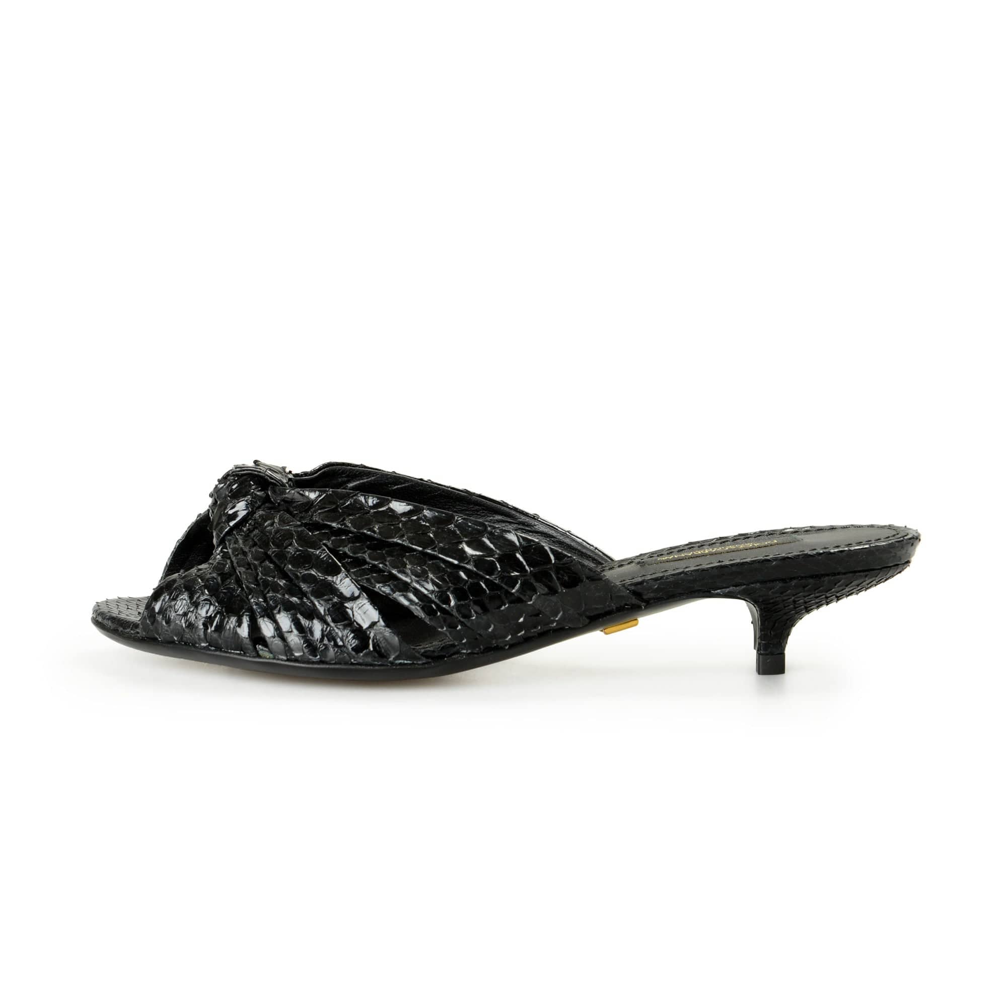 Dolce & Gabbana Python Skin Heeled Mules