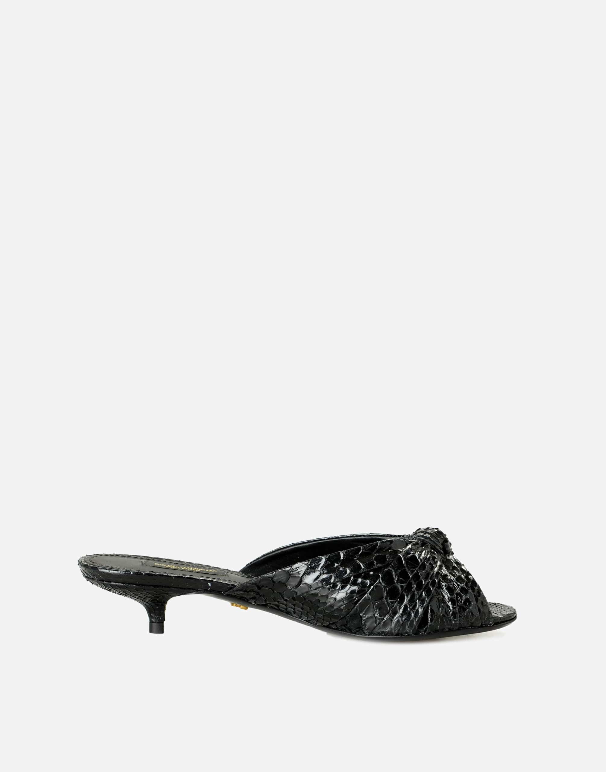 Dolce & Gabbana Python Skin Heeled Mules