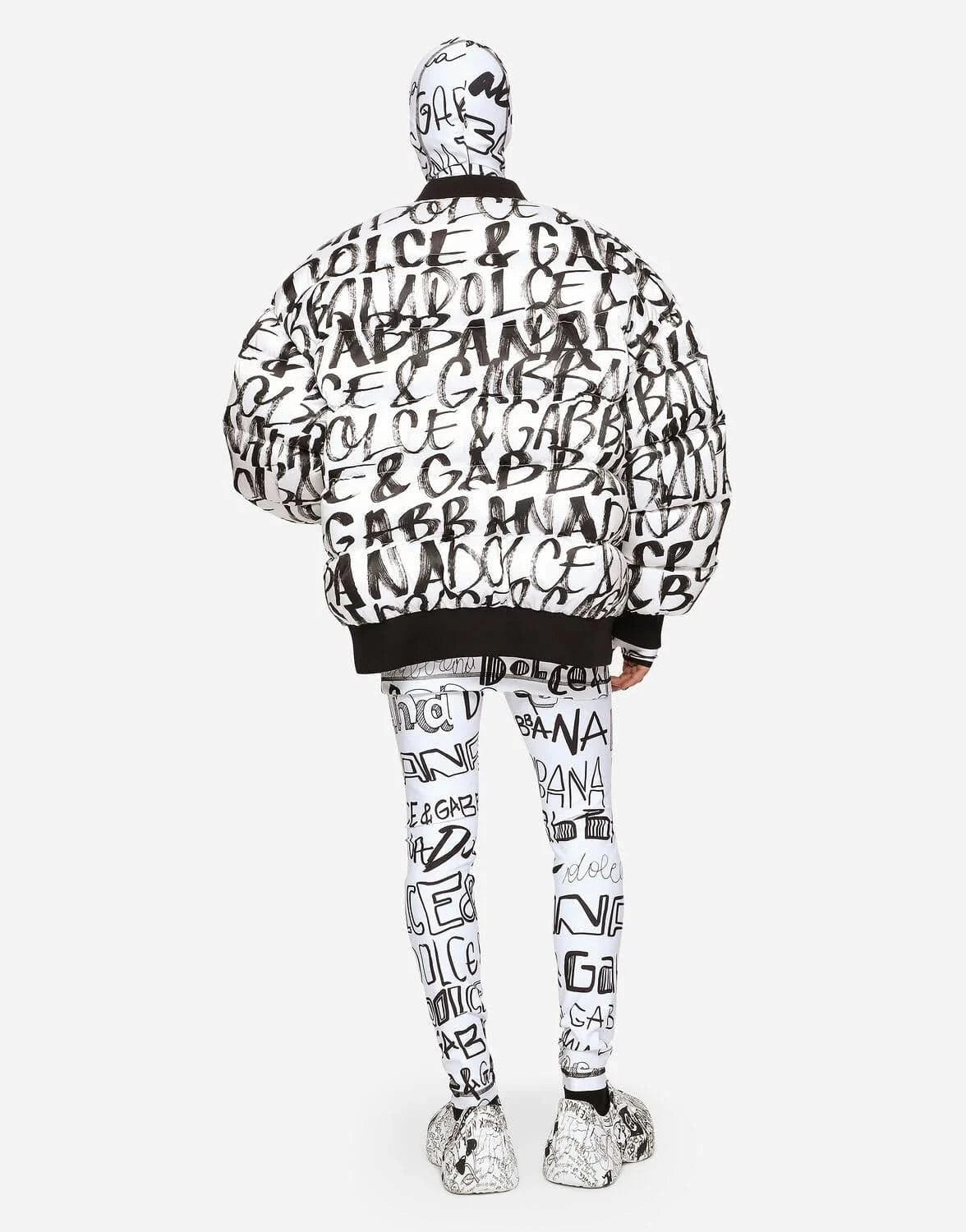 Dolce & Gabbana Quilted All-Over Logo Print Jacket