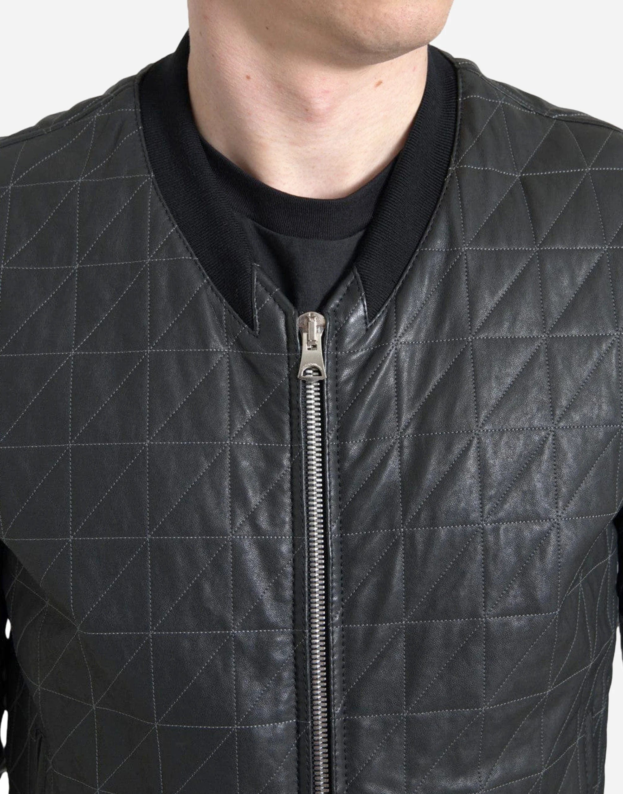Dolce & Gabbana Quilted Leather Bomber Jacket
