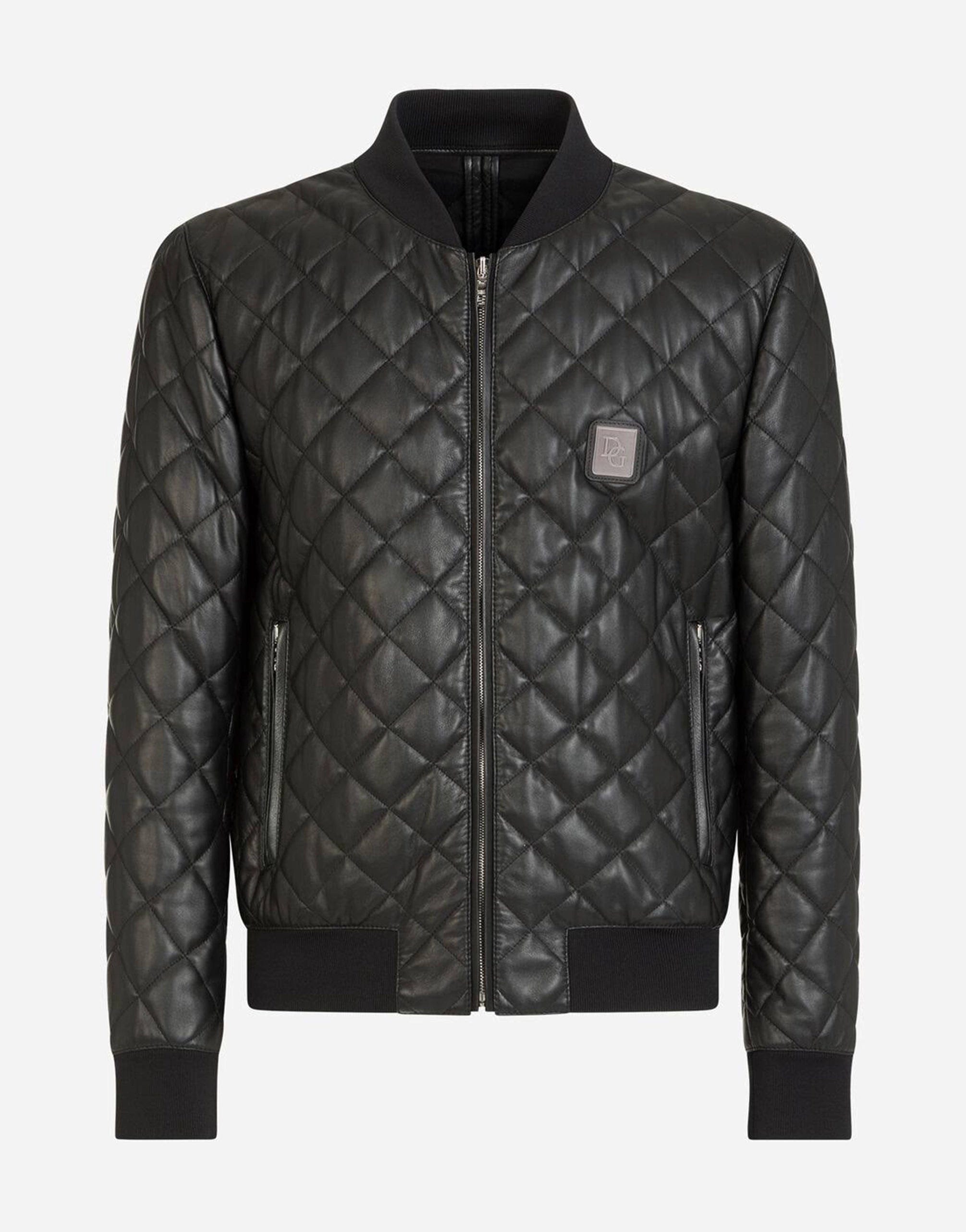 Dolce & Gabbana Quilted Leather Jacket With Branded Plate