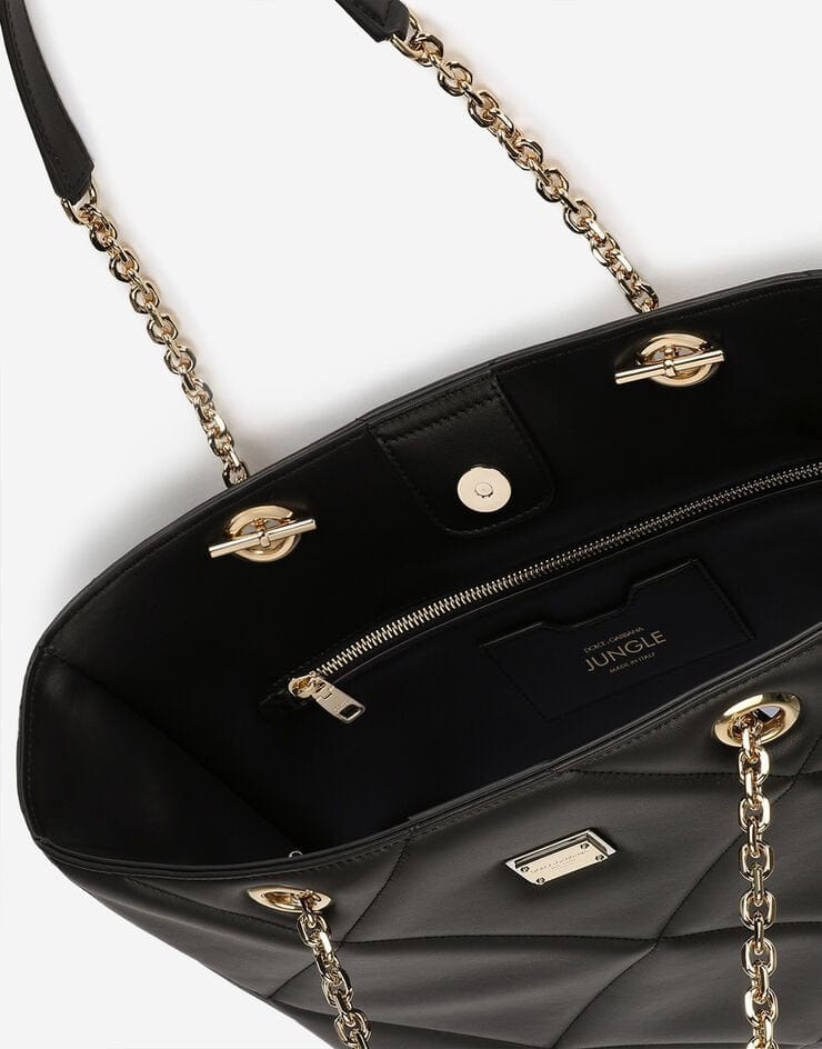 Dolce & Gabbana Quilted Leather Jungle Tote Bag