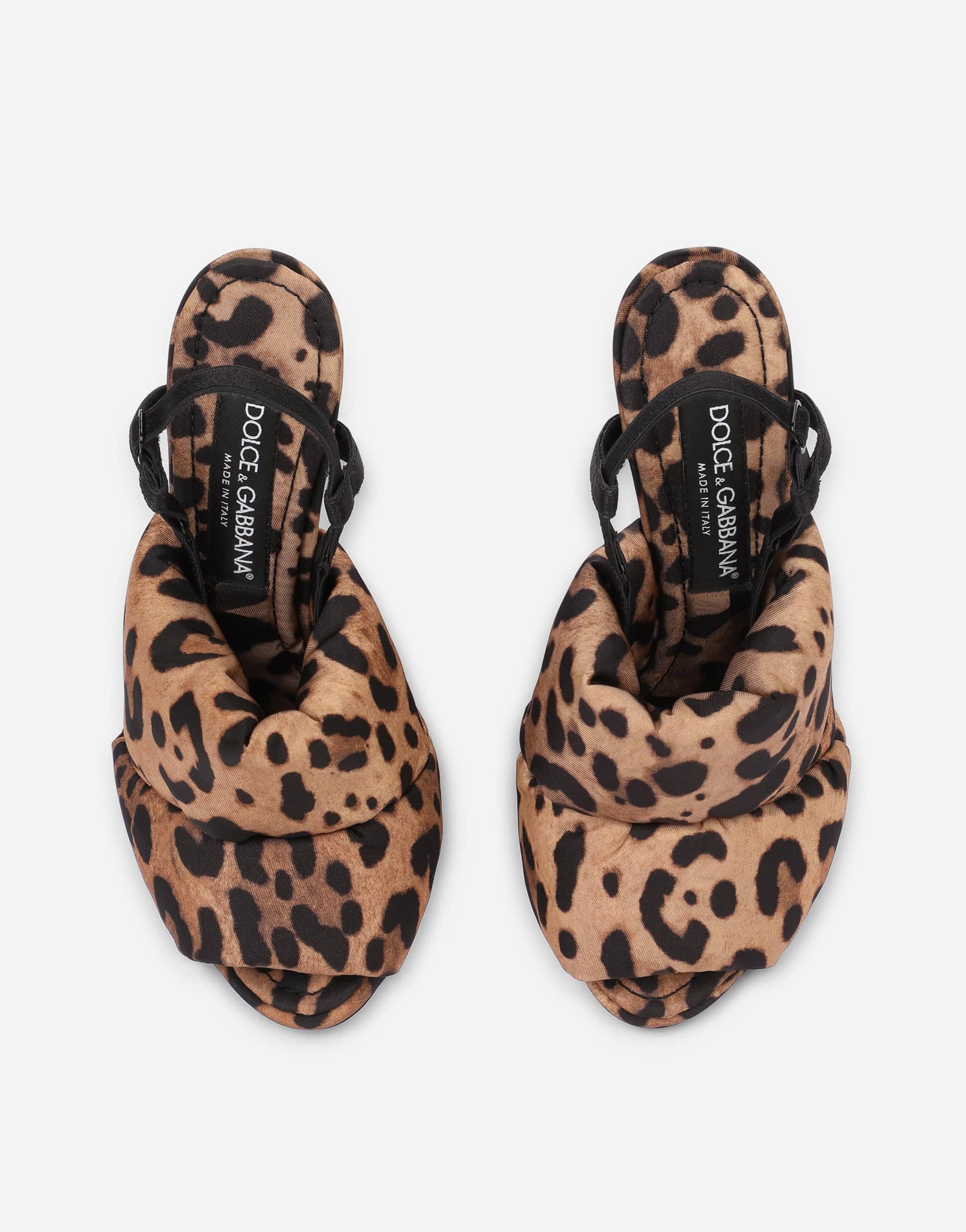 Dolce & Gabbana Quilted Leopard-Print Nylon Sandals