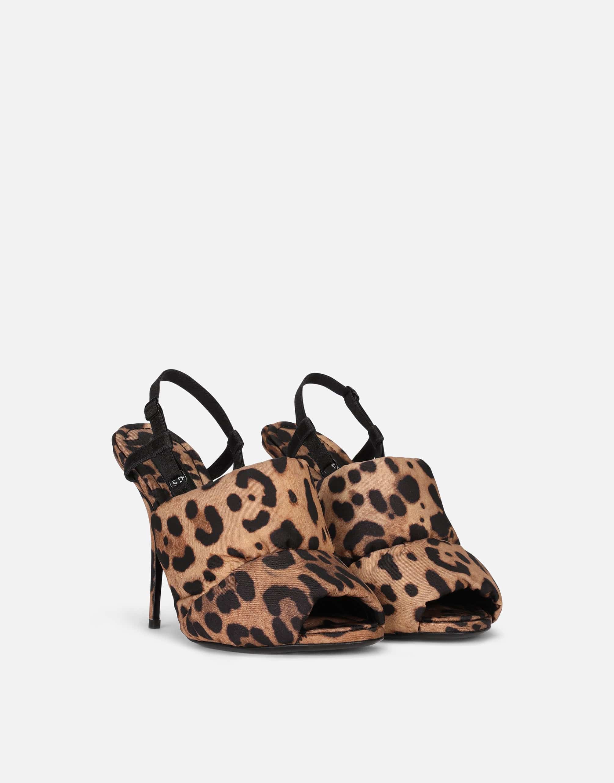 Dolce & Gabbana Quilted Leopard-Print Nylon Sandals