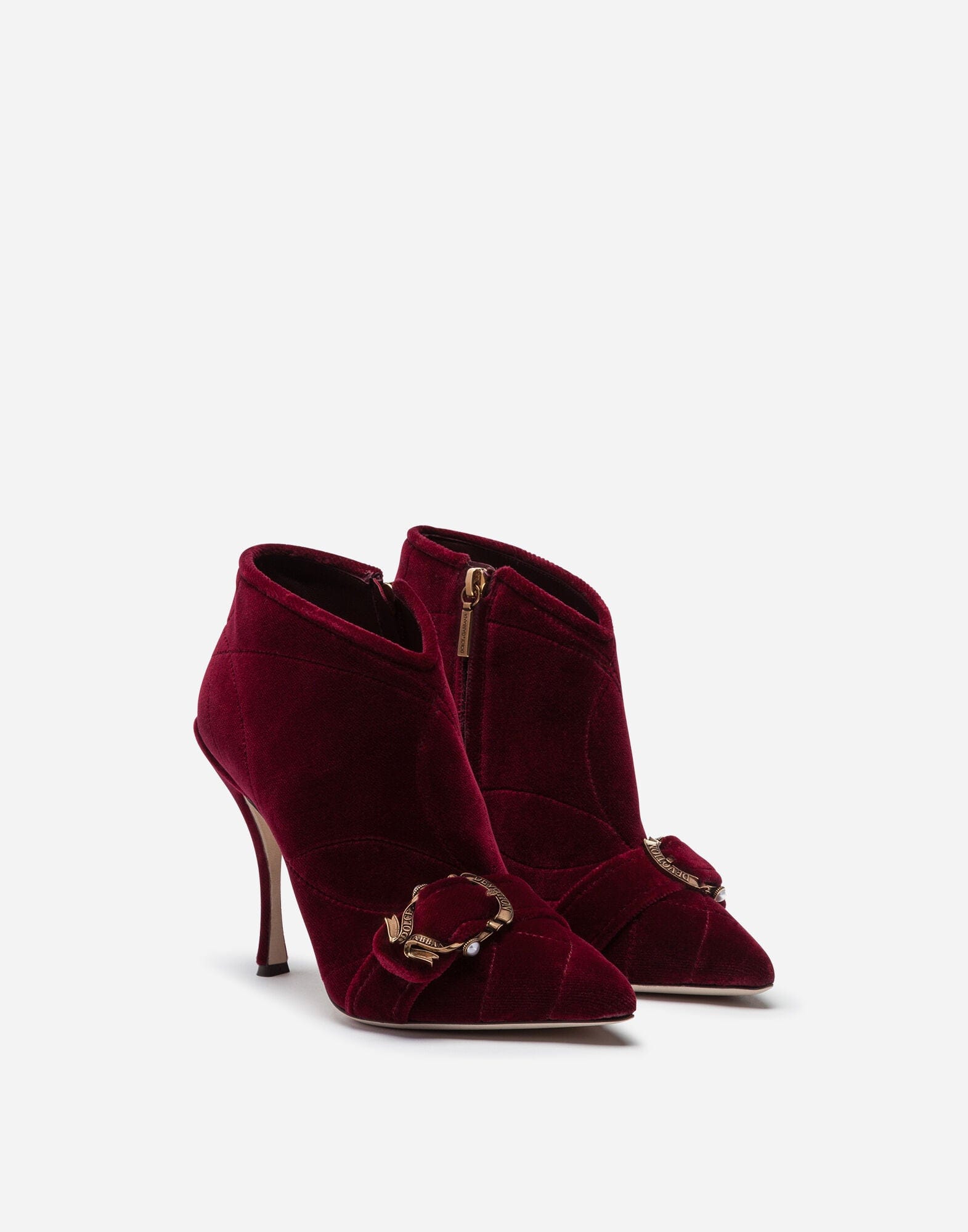 Dolce & Gabbana Quilted Velvet Devotion Boots