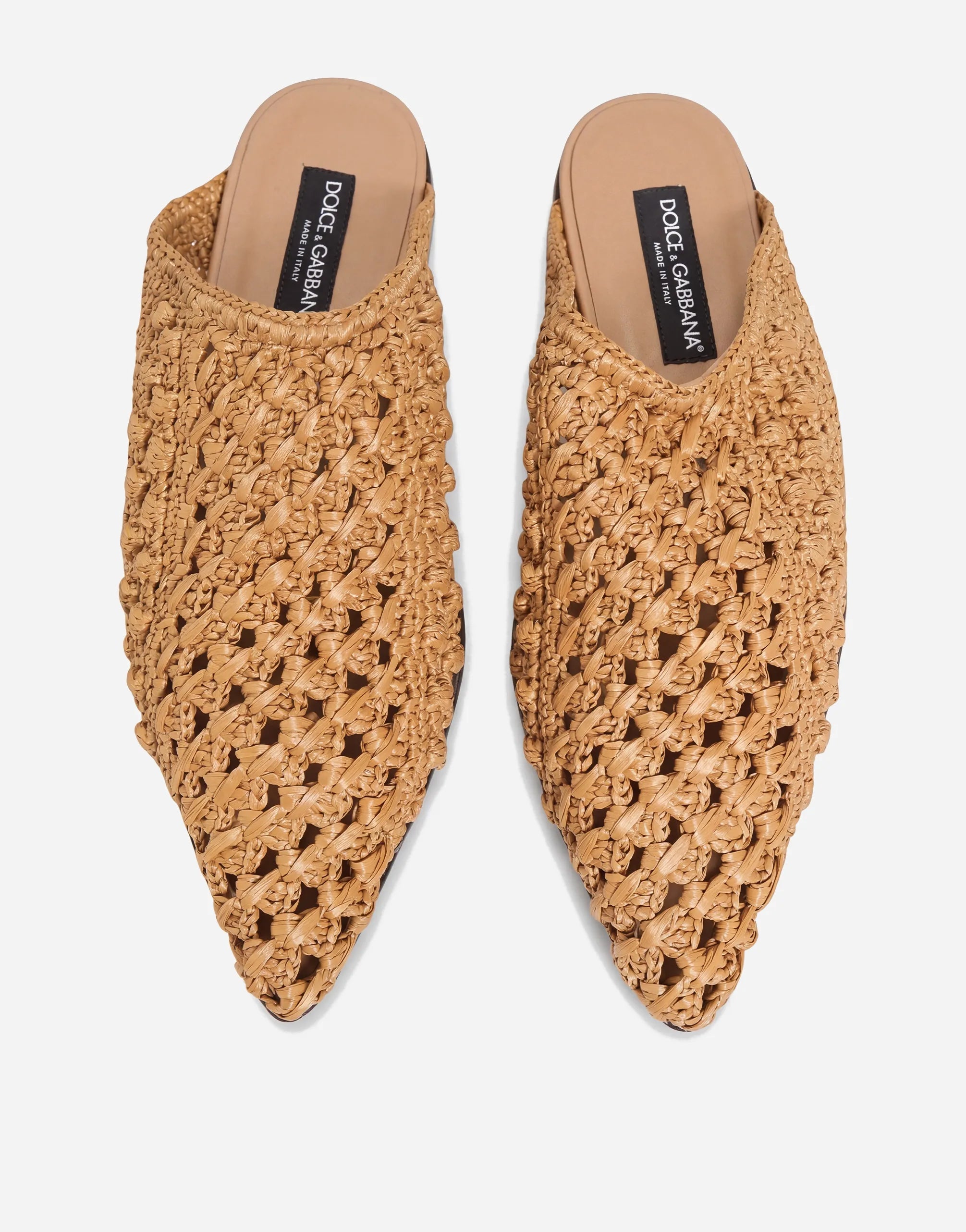Dolce & Gabbana Dolce & Gabbana Raffia Pointed Mule Slides