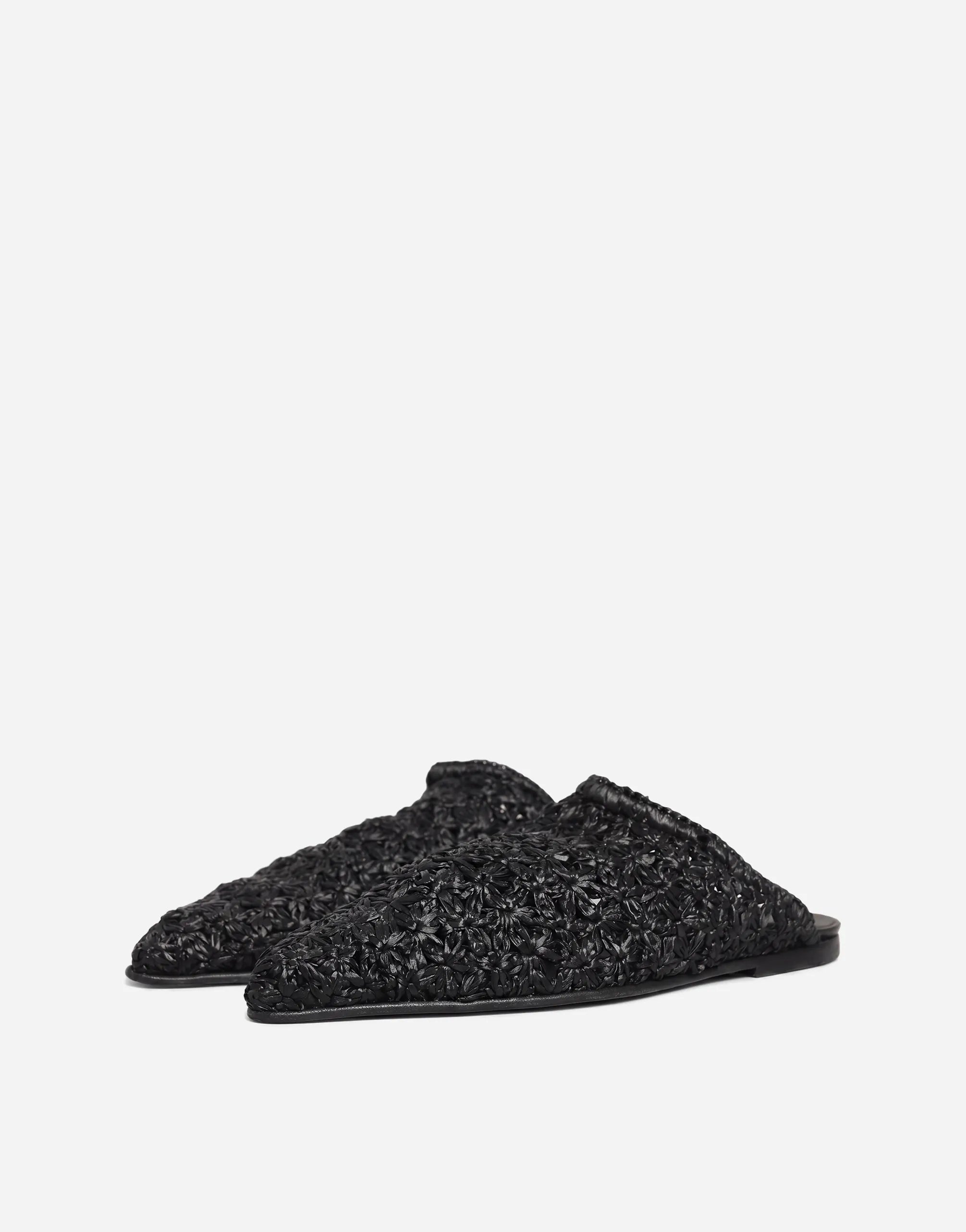Dolce & Gabbana Dolce & Gabbana Raffia Woven Backless Mule Slippers