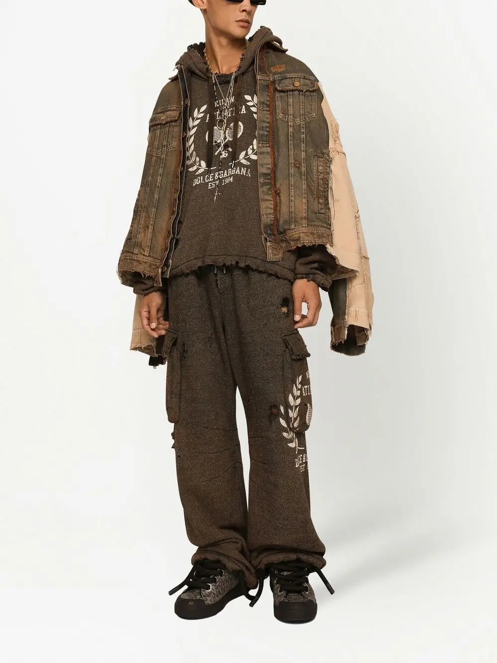 Dolce & Gabbana Raw-Cut Panelled Demin Jacket - alternate view