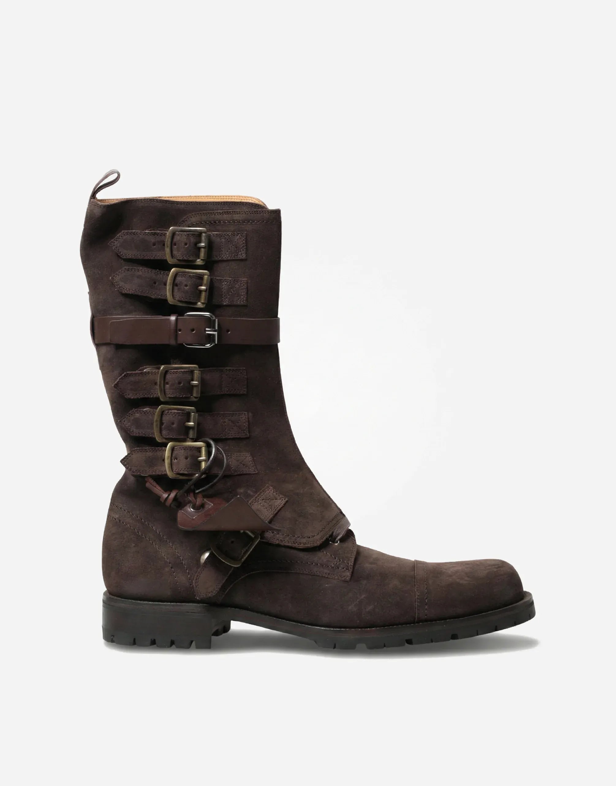 Dolce & Gabbana Re-Edition Suede Multi-Buckle Combat Boots