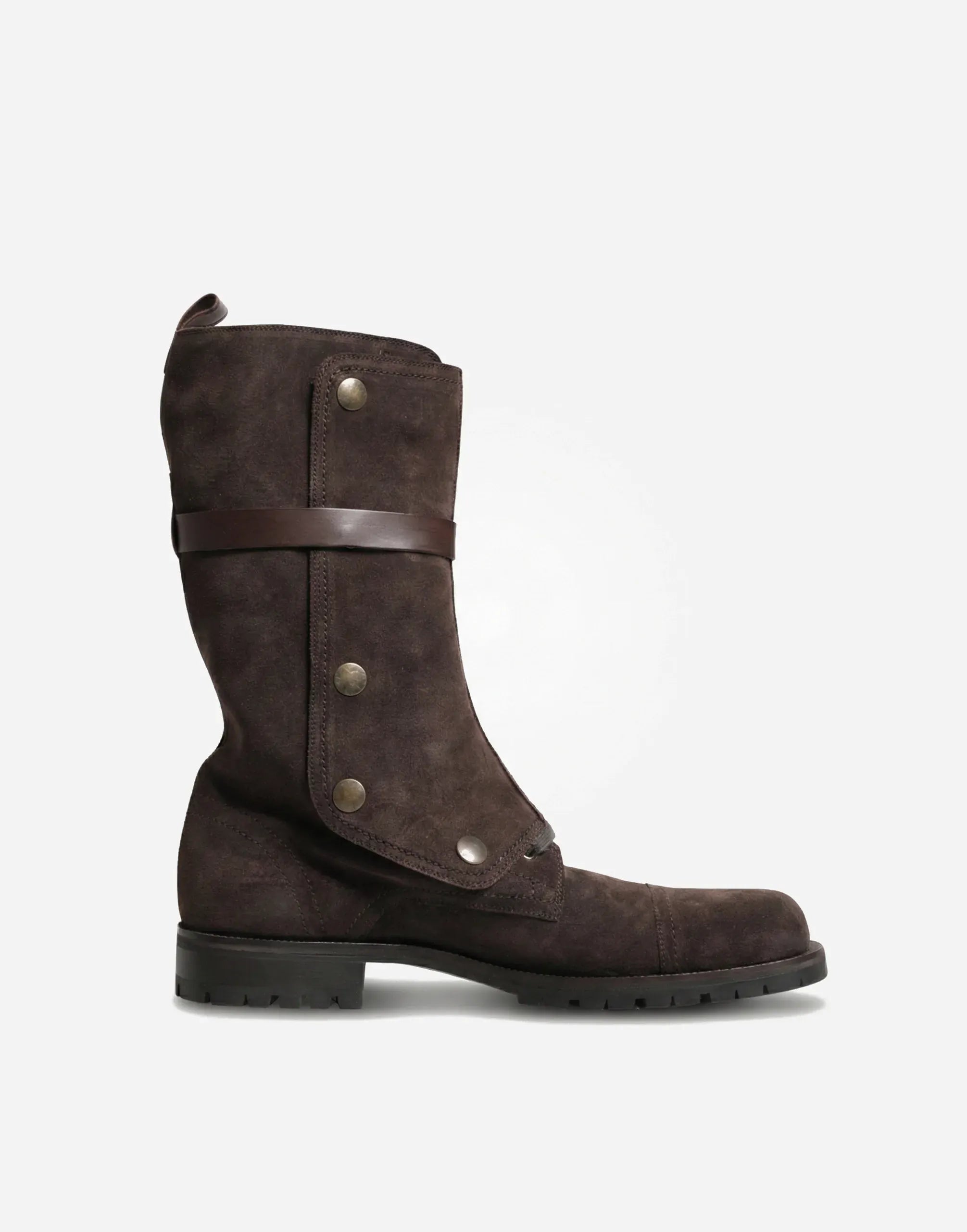 Dolce & Gabbana Re-Edition Suede Multi-Buckle Combat Boots