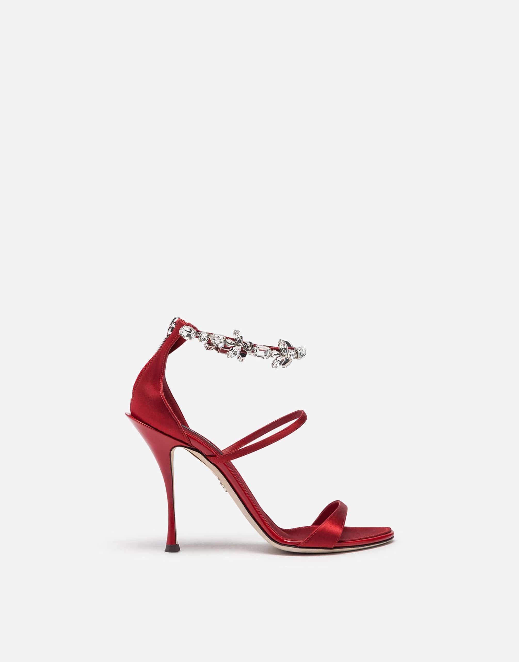 Dolce & Gabbana Red 105 Crystal Embellished Sandals