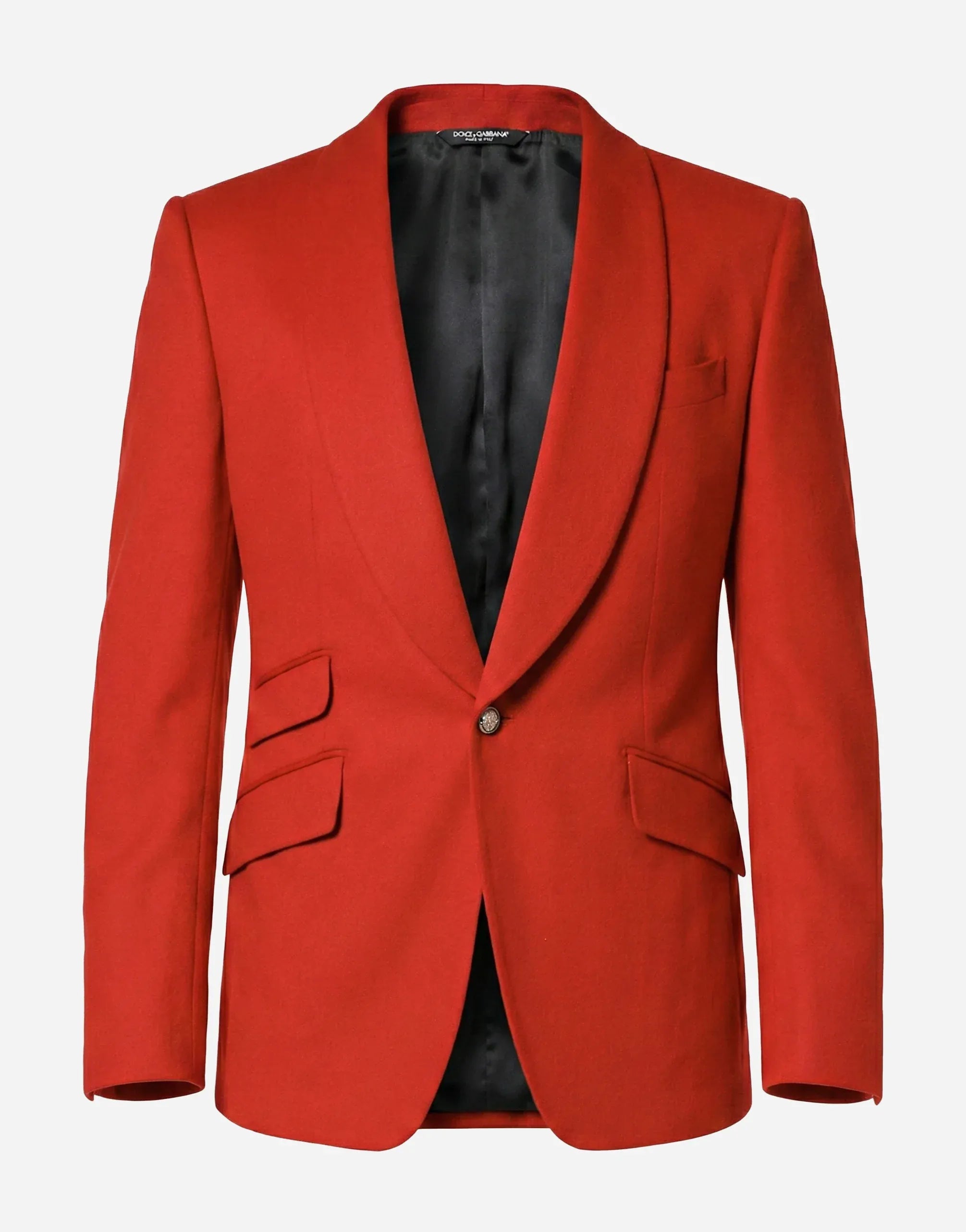 DOLCE & GABBANA レッド テーラードジャケット Dolce & Gabbana Red Cashmere Single-Breasted Blazer | Sendegaro SE