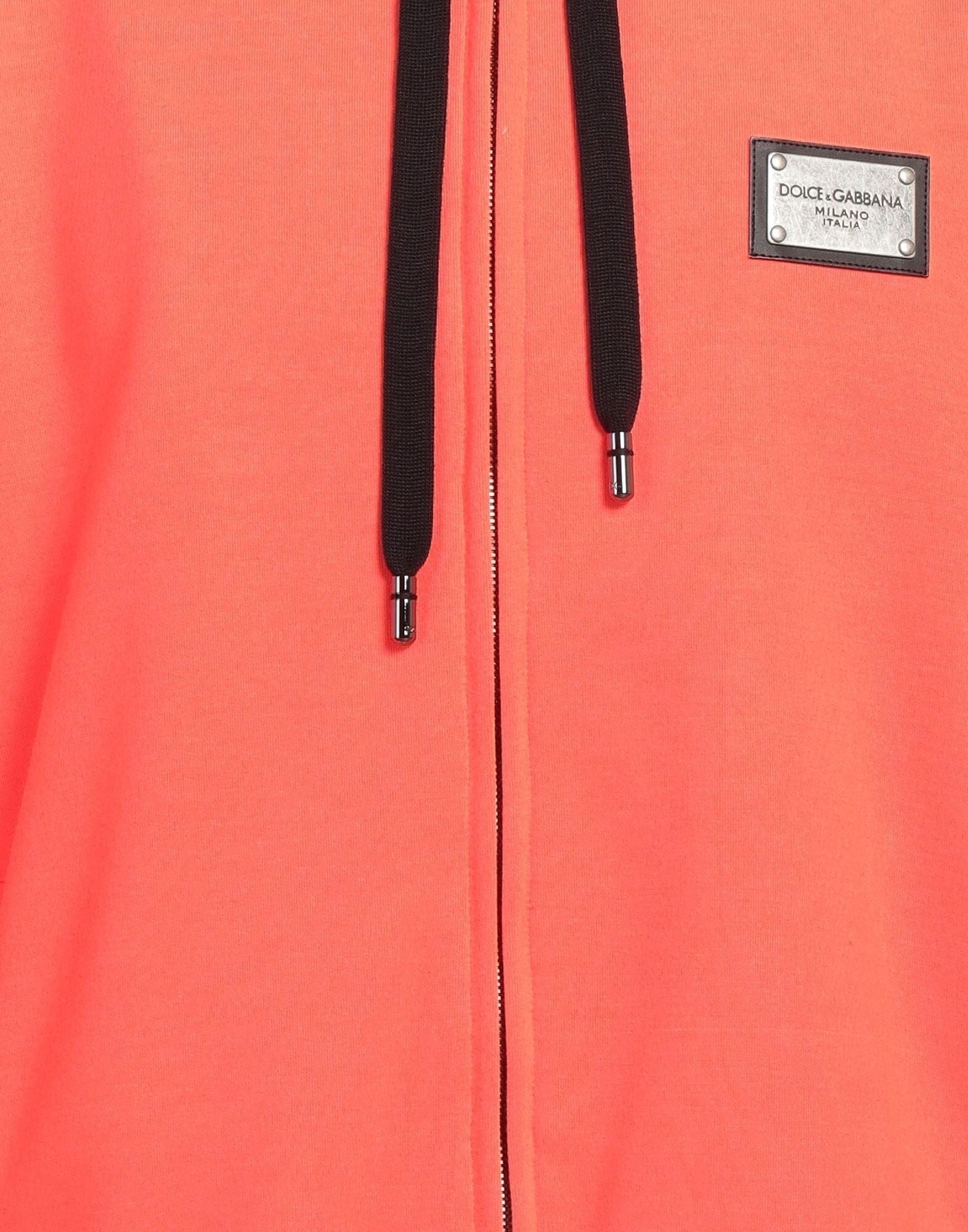 Dolce & Gabbana Red Logo-Plaque Hoodie