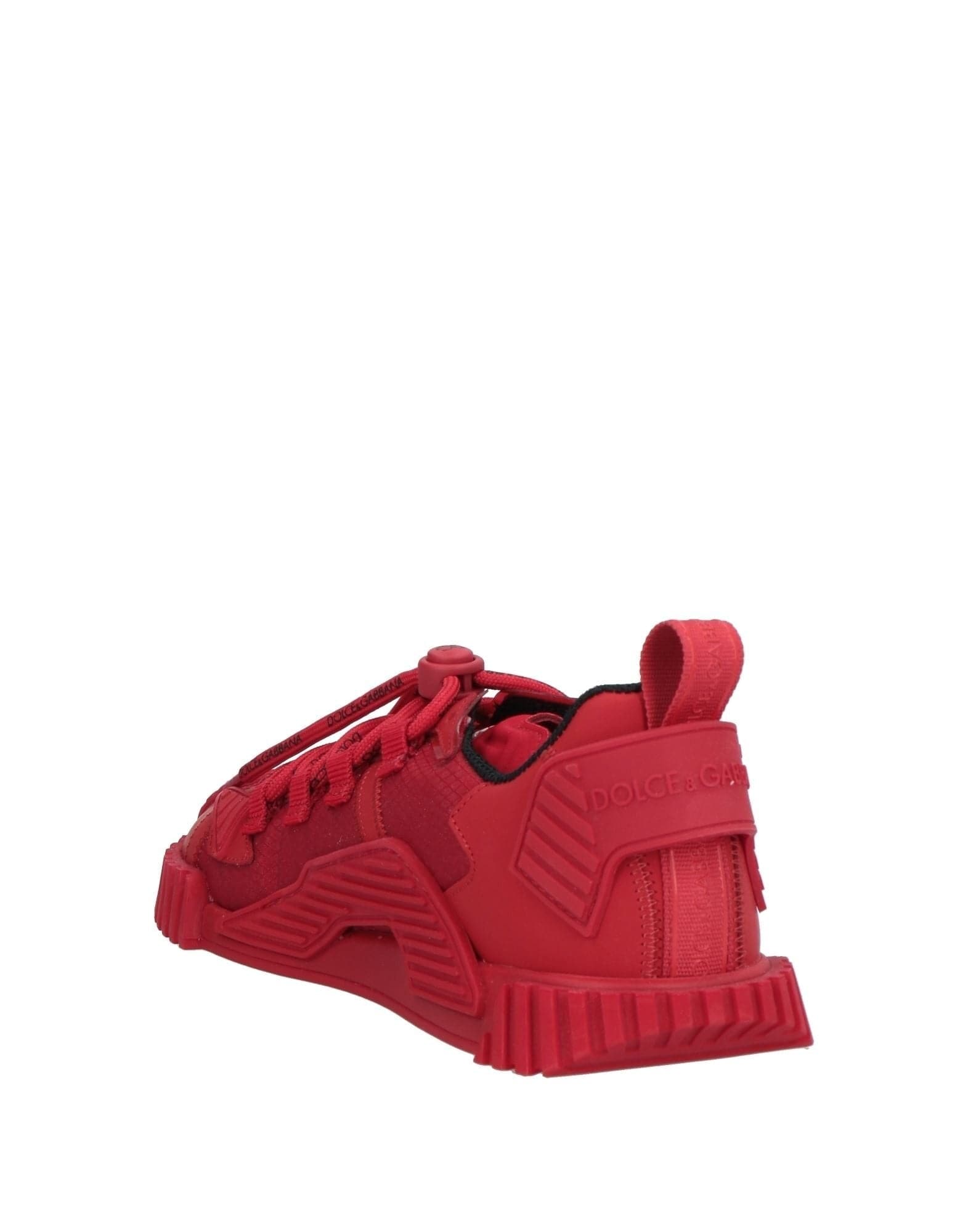 Dolce & Gabbana Red Logo Lace Low Top NS1 Sneakers Shoes