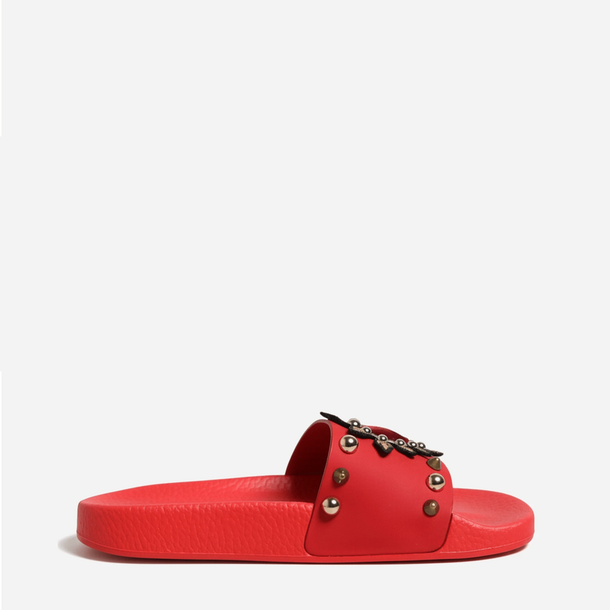 Dolce & Gabbana レッド セイクリッドハート スタッズ装飾スライド