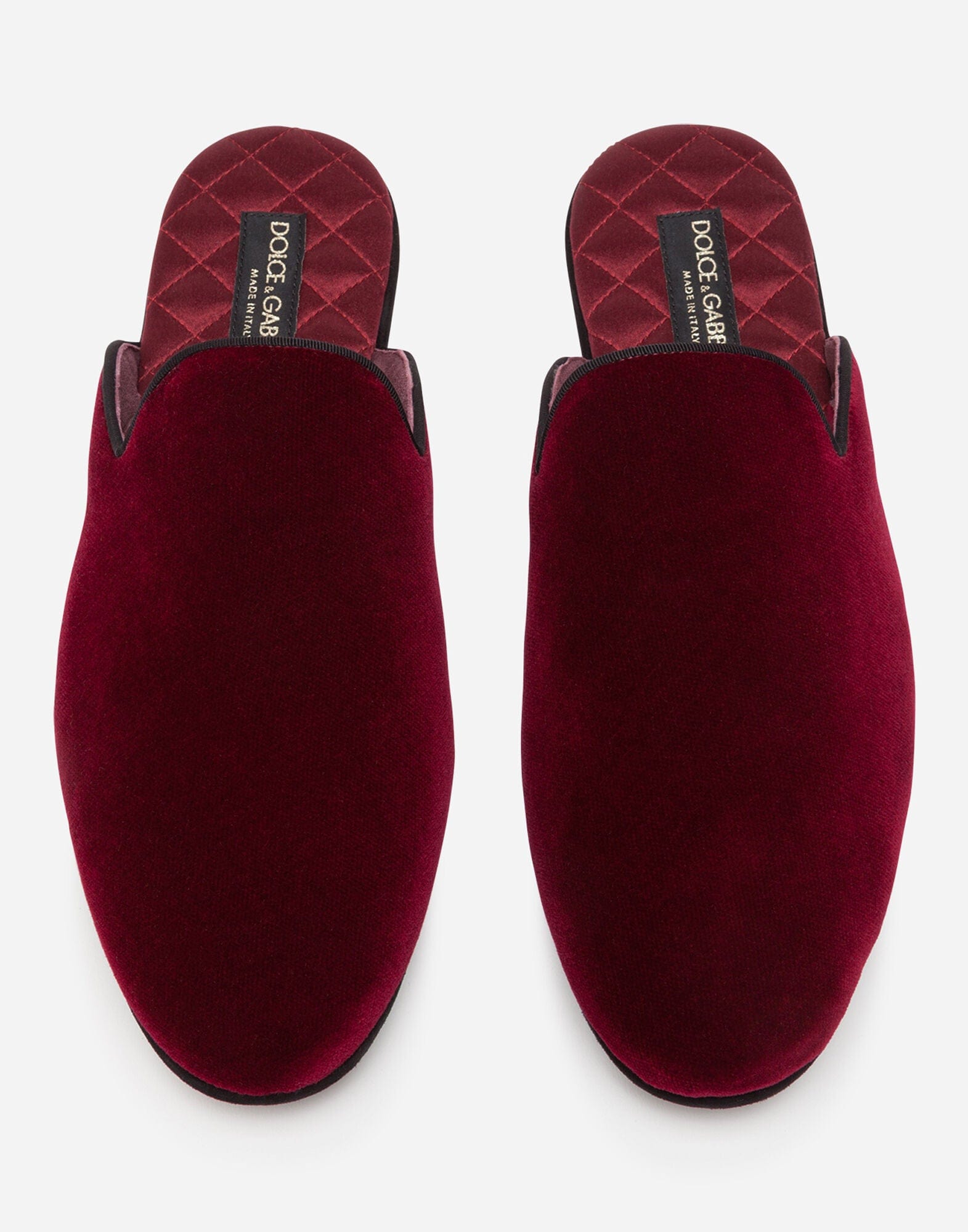 Dolce & Gabbana Red Velvet Slippers