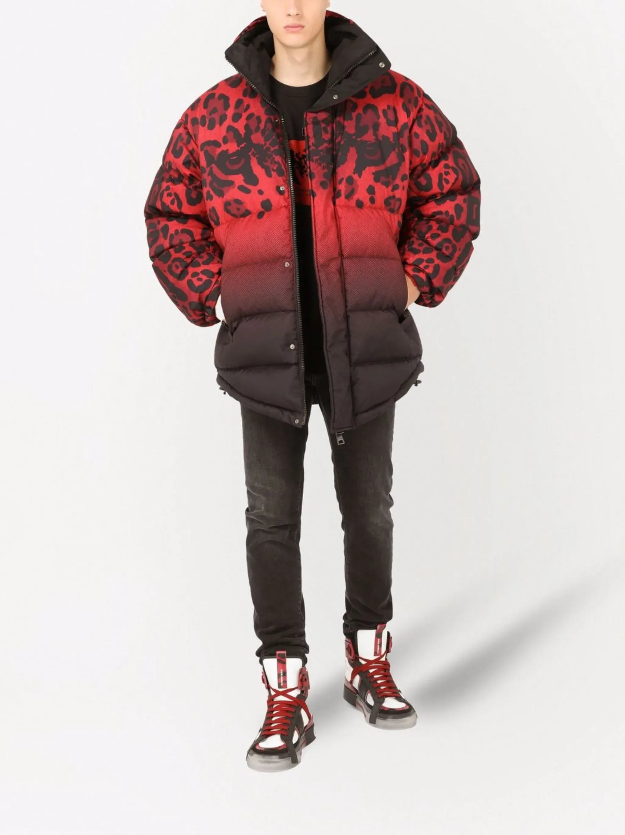 Dolce & Gabbana Reversible Animal-Print Puffer Coat - alternate view